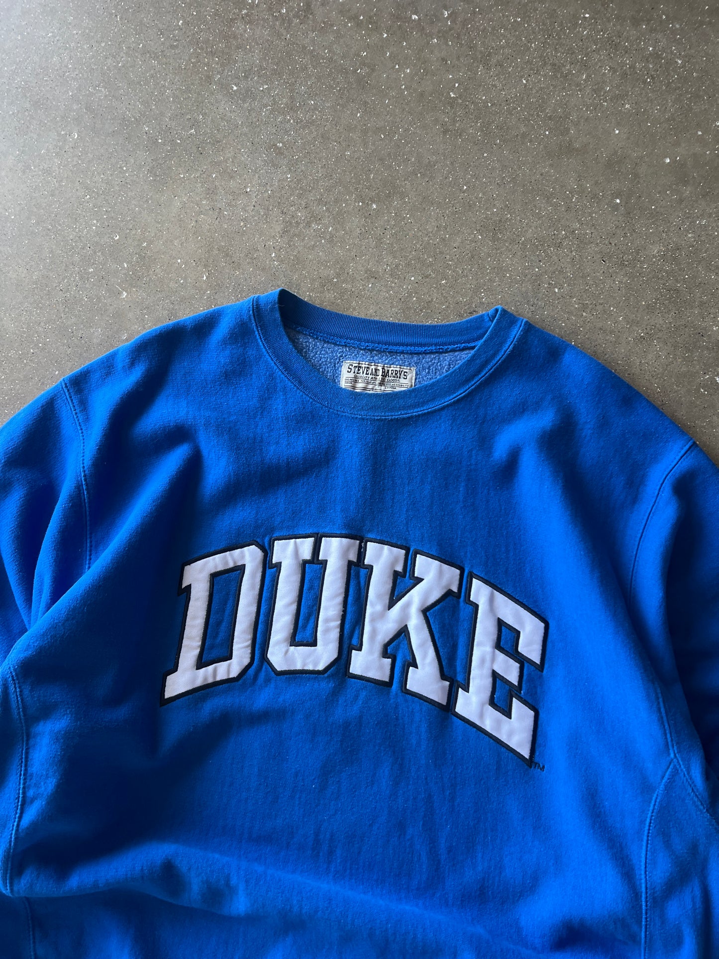 Vintage Blue Duke Spellout Crew - XL