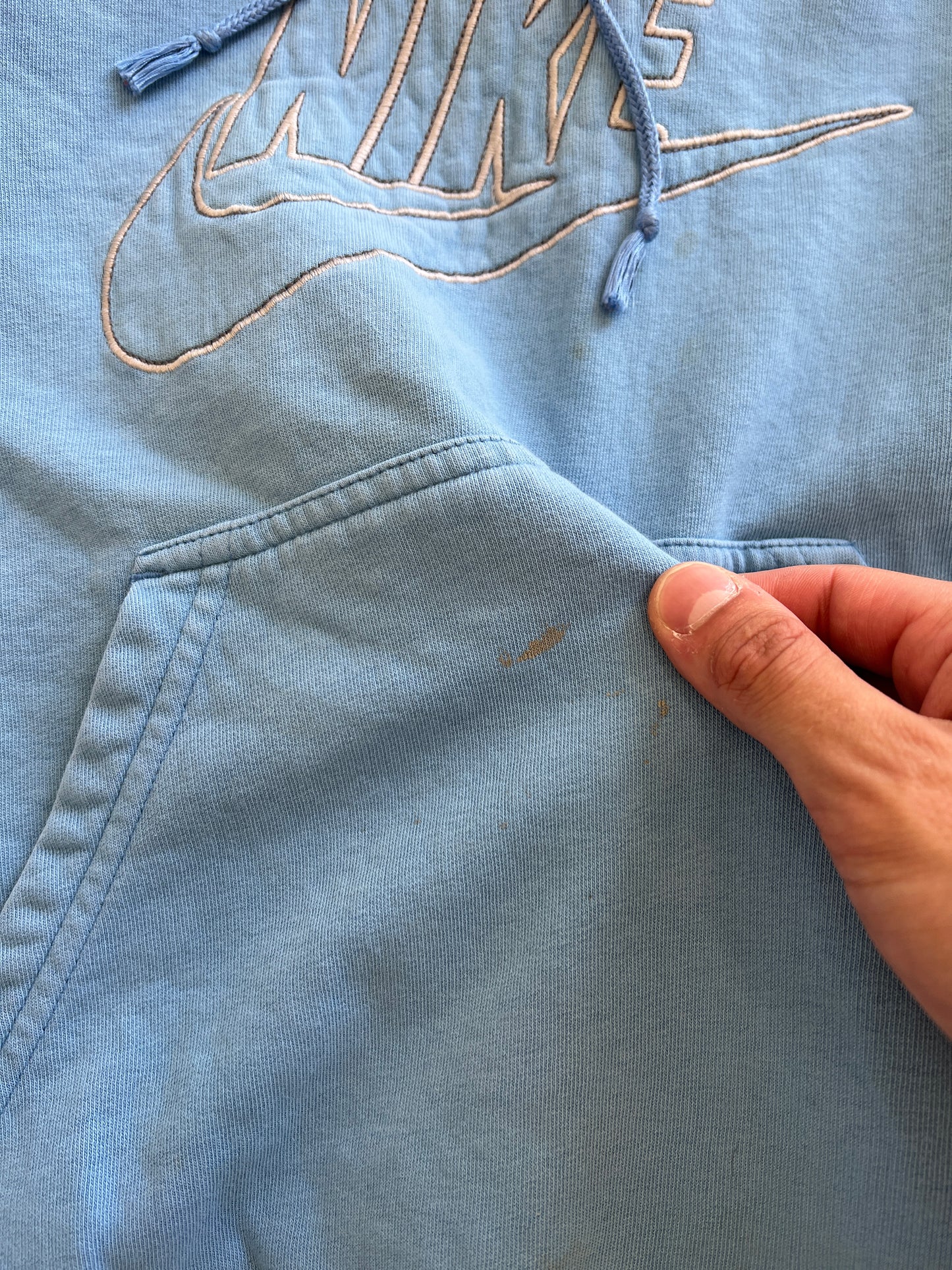 Vintage Blue Nike Spellout Hoodie - M