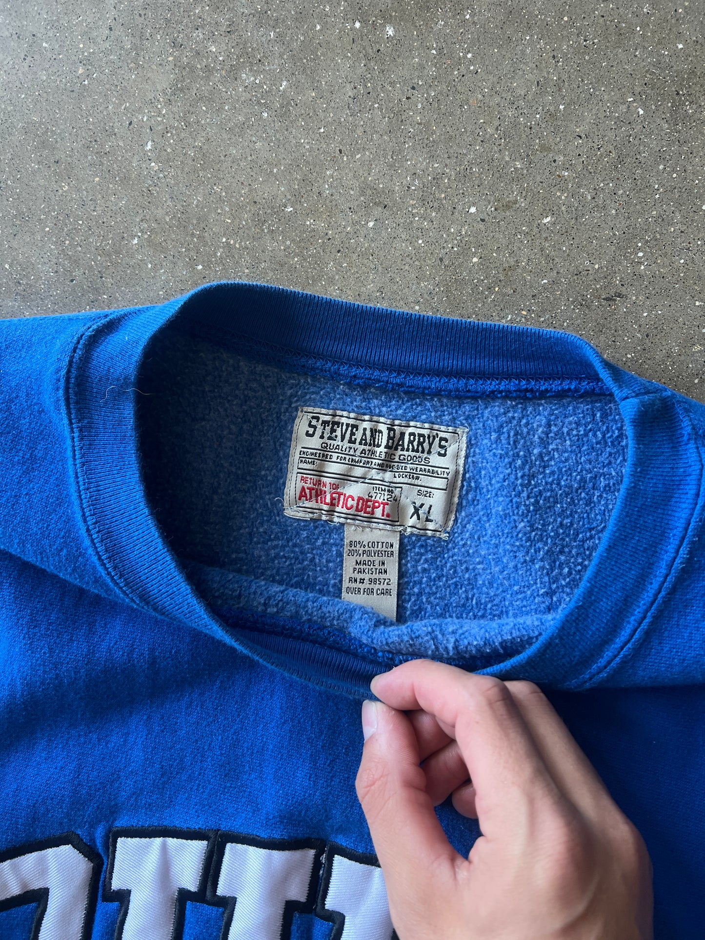Vintage Blue Duke Spellout Crew - XL