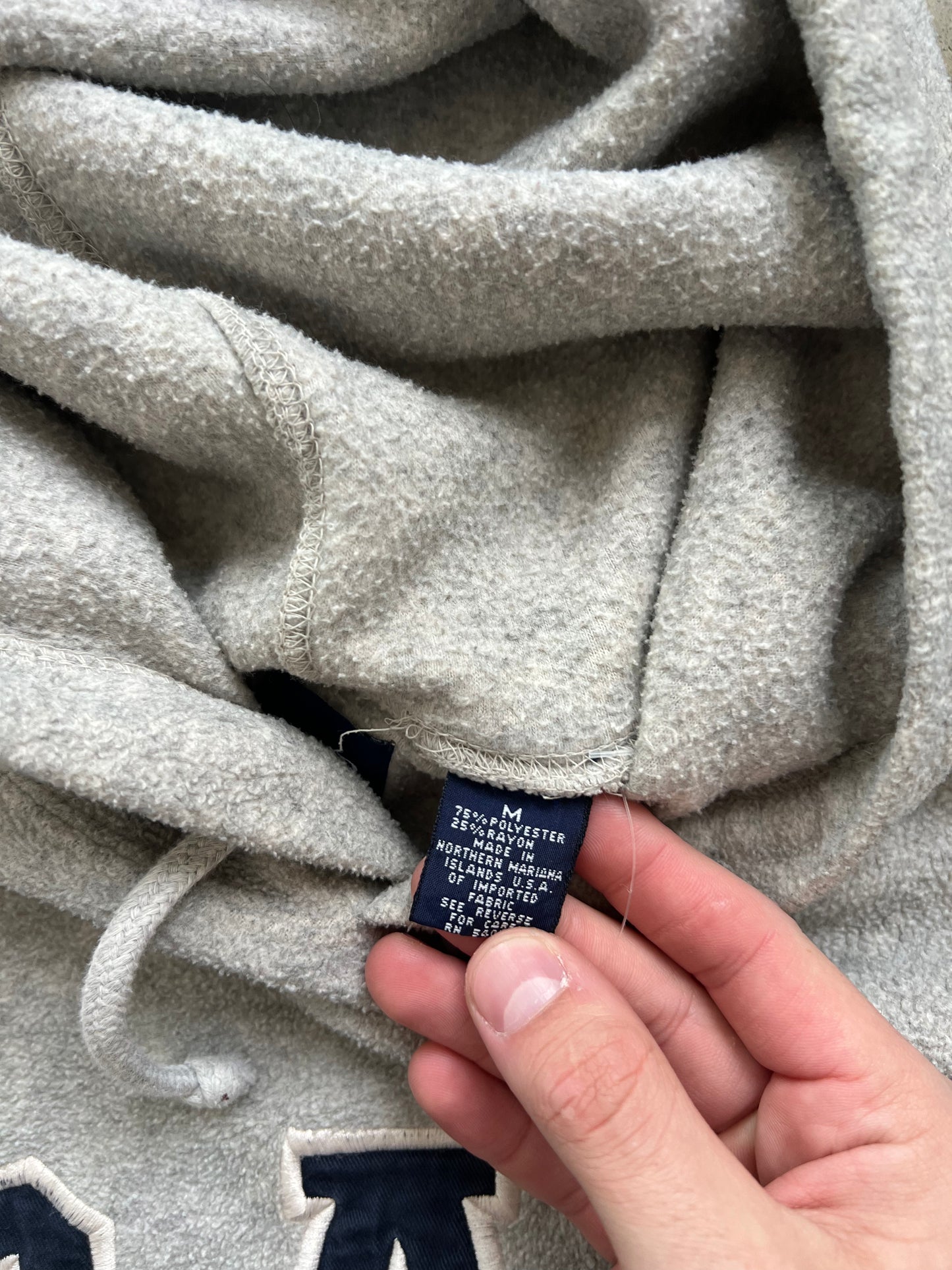 Vintage Cream Gap Spellout Fleece Hoodie - M