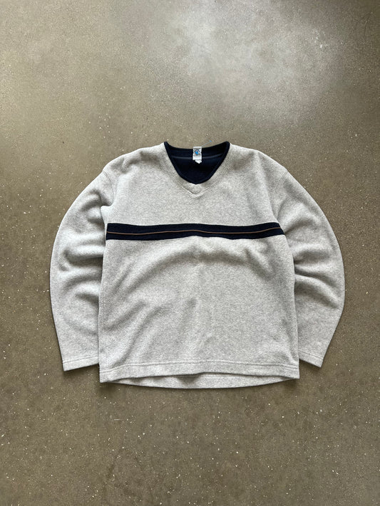 Vintage Cream Stripped Sweater - L