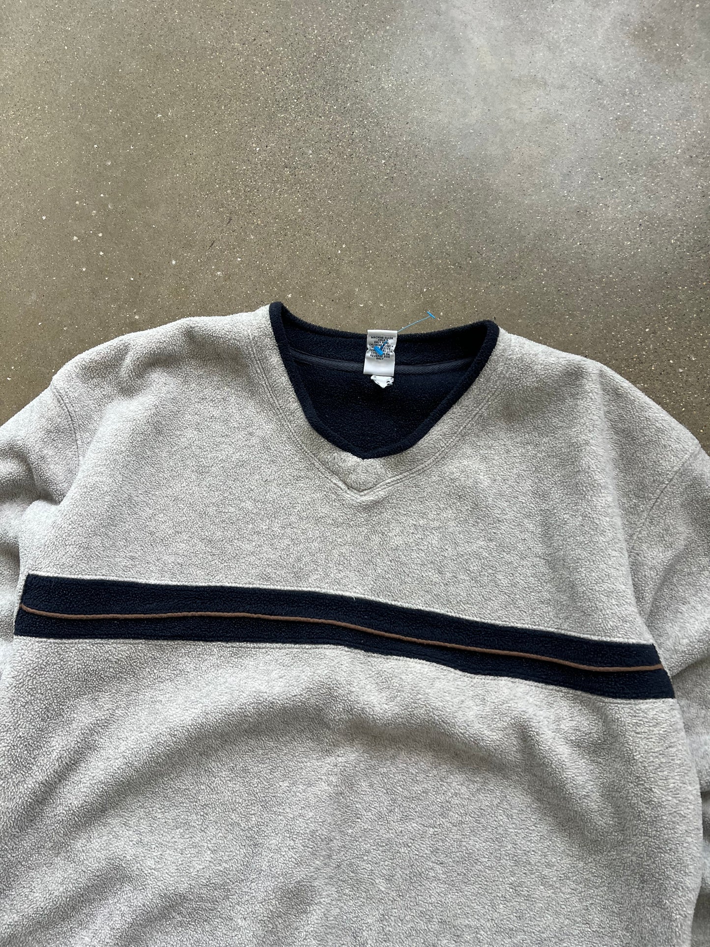 Vintage Cream Stripped Sweater - L