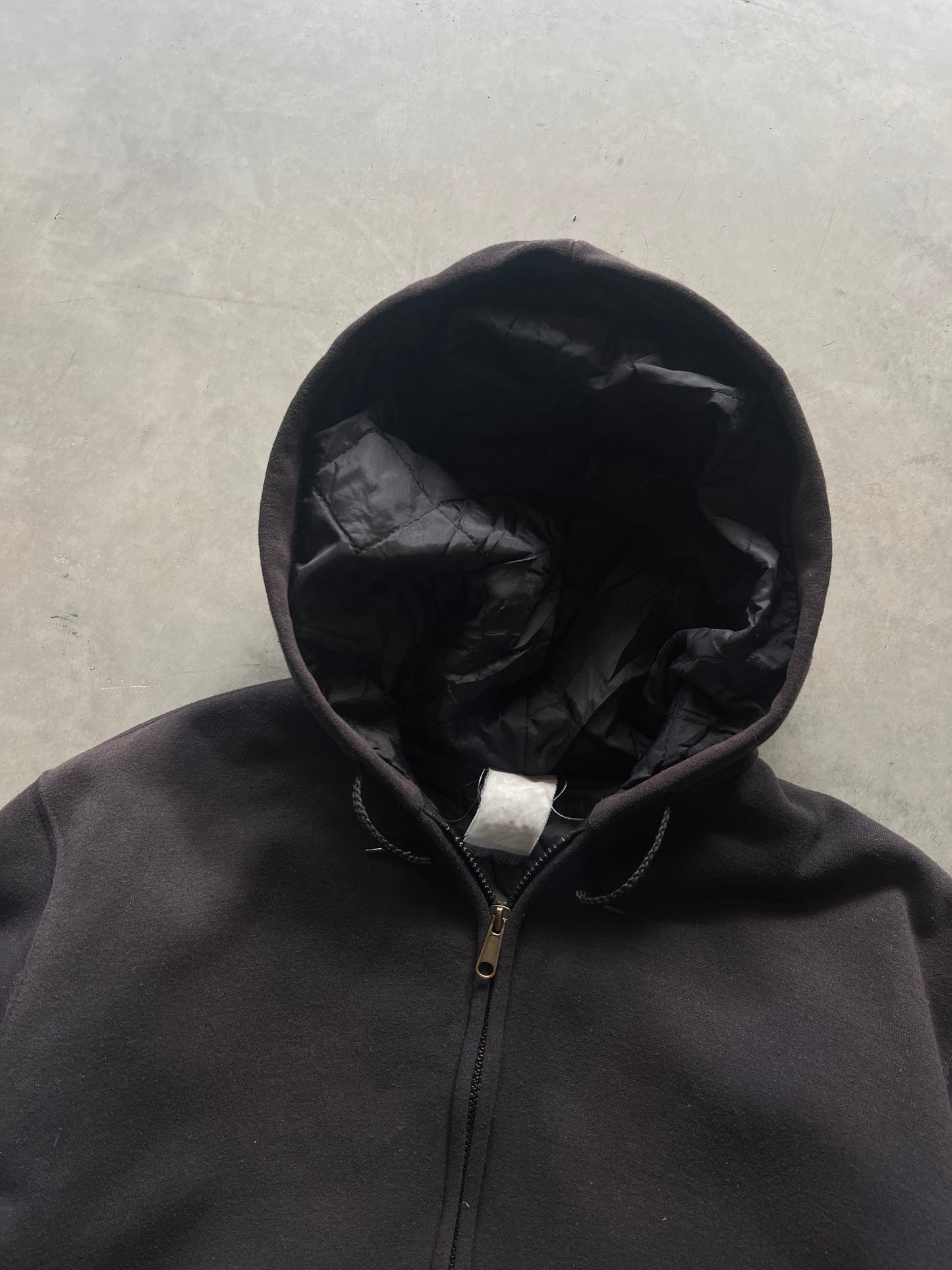 Vintage Faded Black Carhartt Hoodie - M