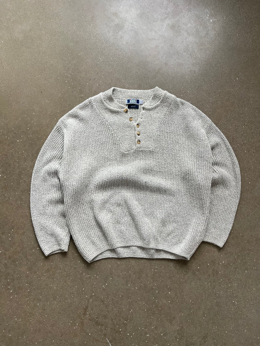 Vintage Cream White Knit Sweater - L