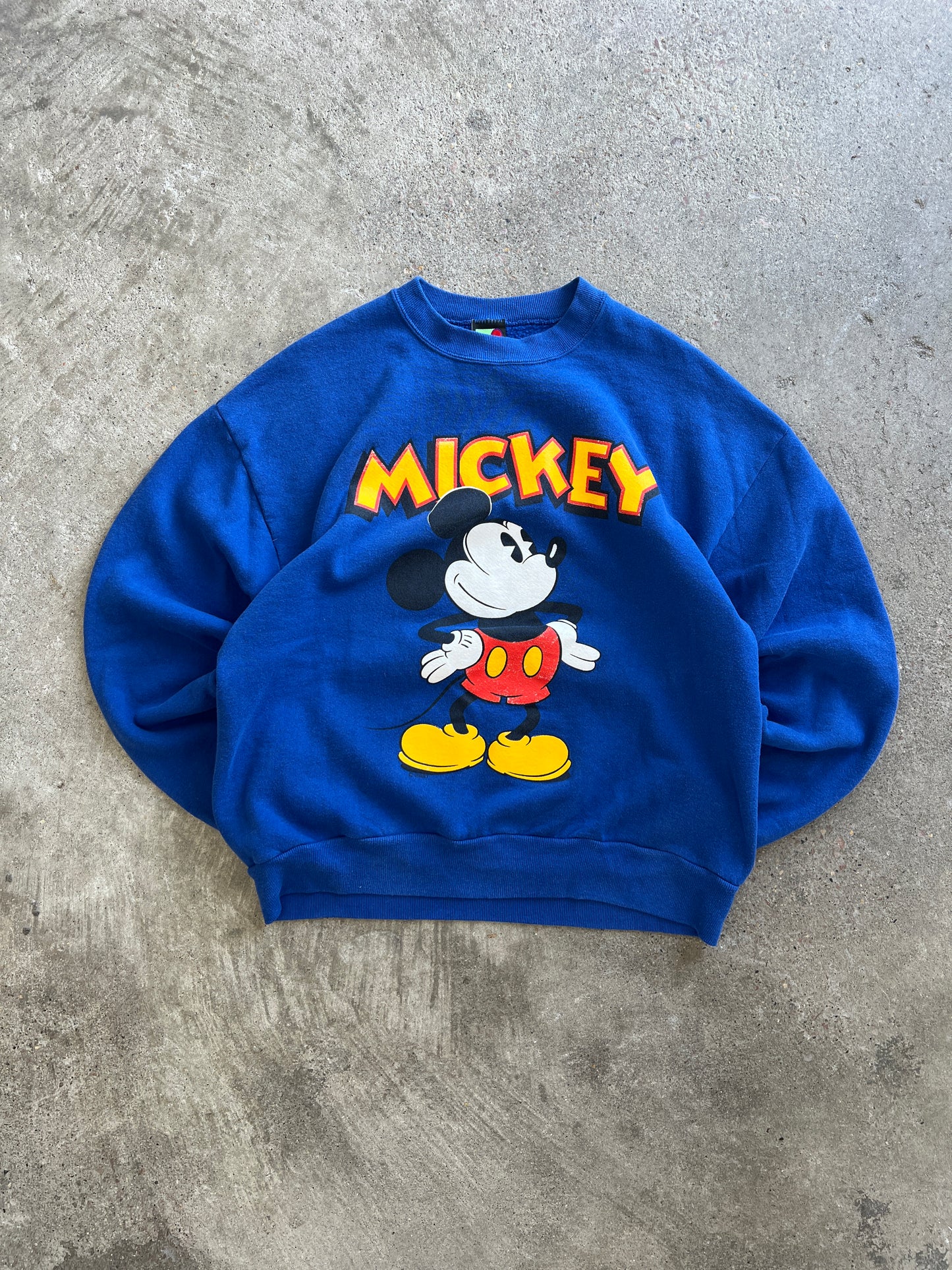 Vintage Blue Mickey Crew - L