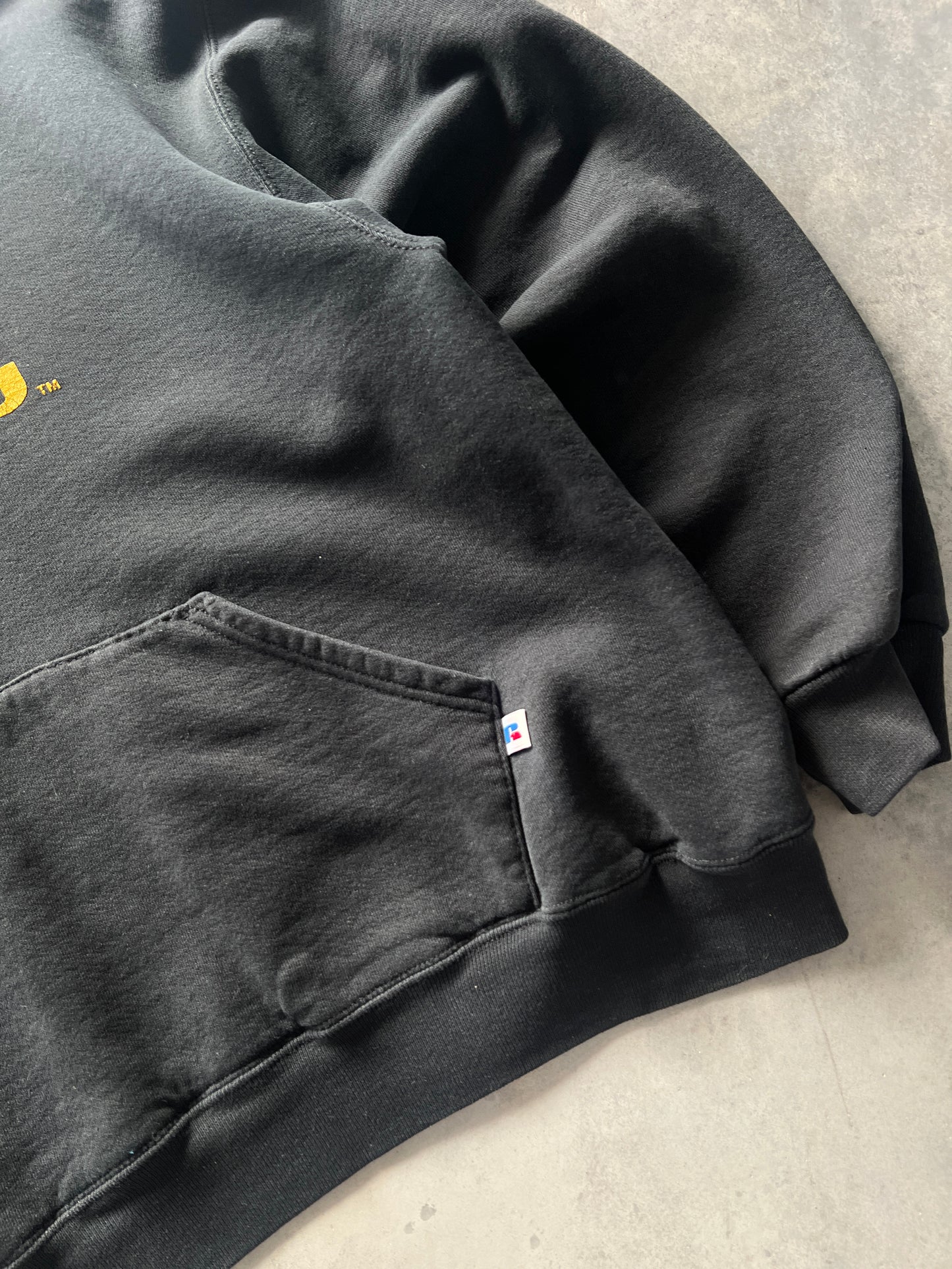 Vintage Black Mizzou Spellout Hoodie - M