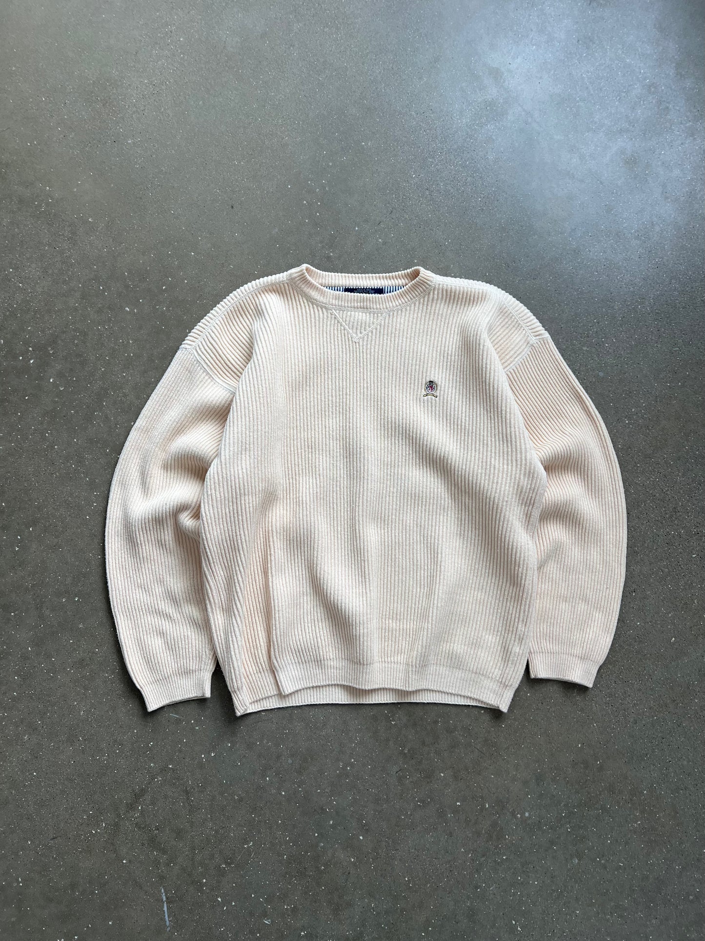 Vintage Cream Tommy Hilfiger Sweater - L