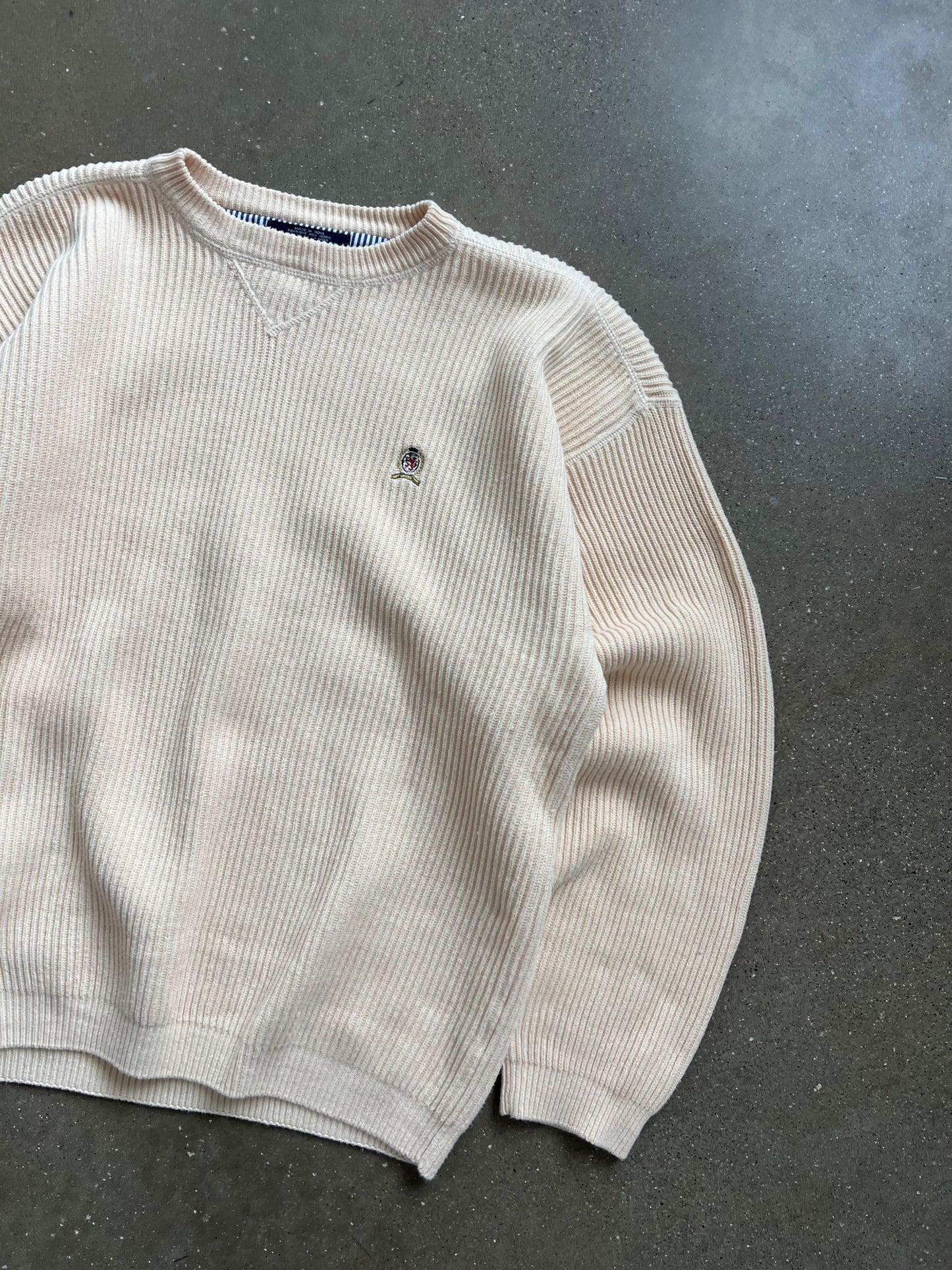 Vintage Cream Tommy Hilfiger Sweater - L