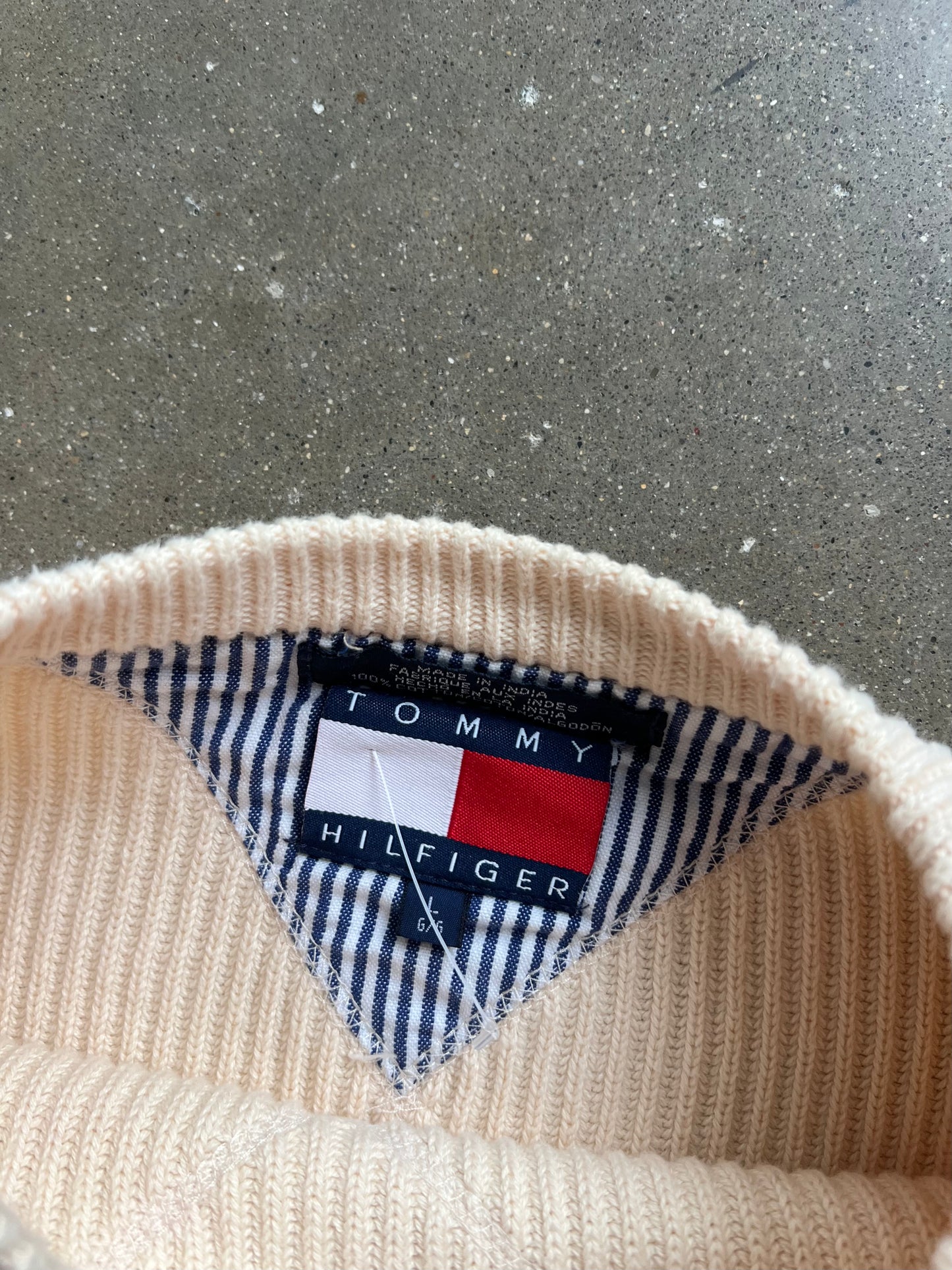 Vintage Cream Tommy Hilfiger Sweater - L