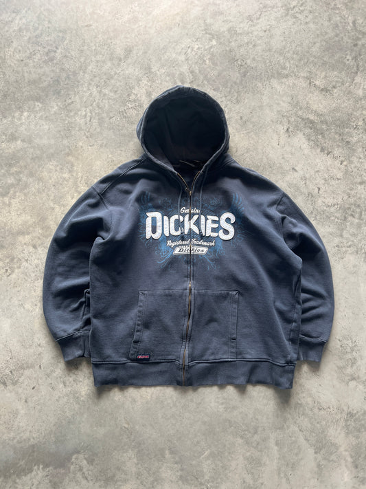 Vintage Cobalt Blue Dickies Spellout Hoodie - XL