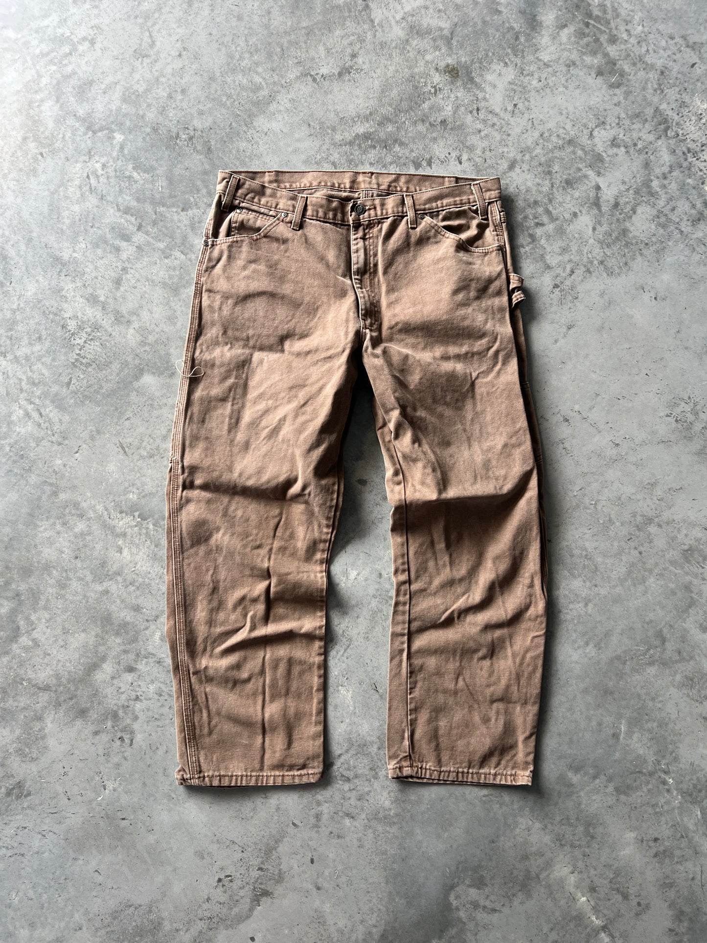 Vintage Faded Brown Baggy Dickie Pants - 38x30