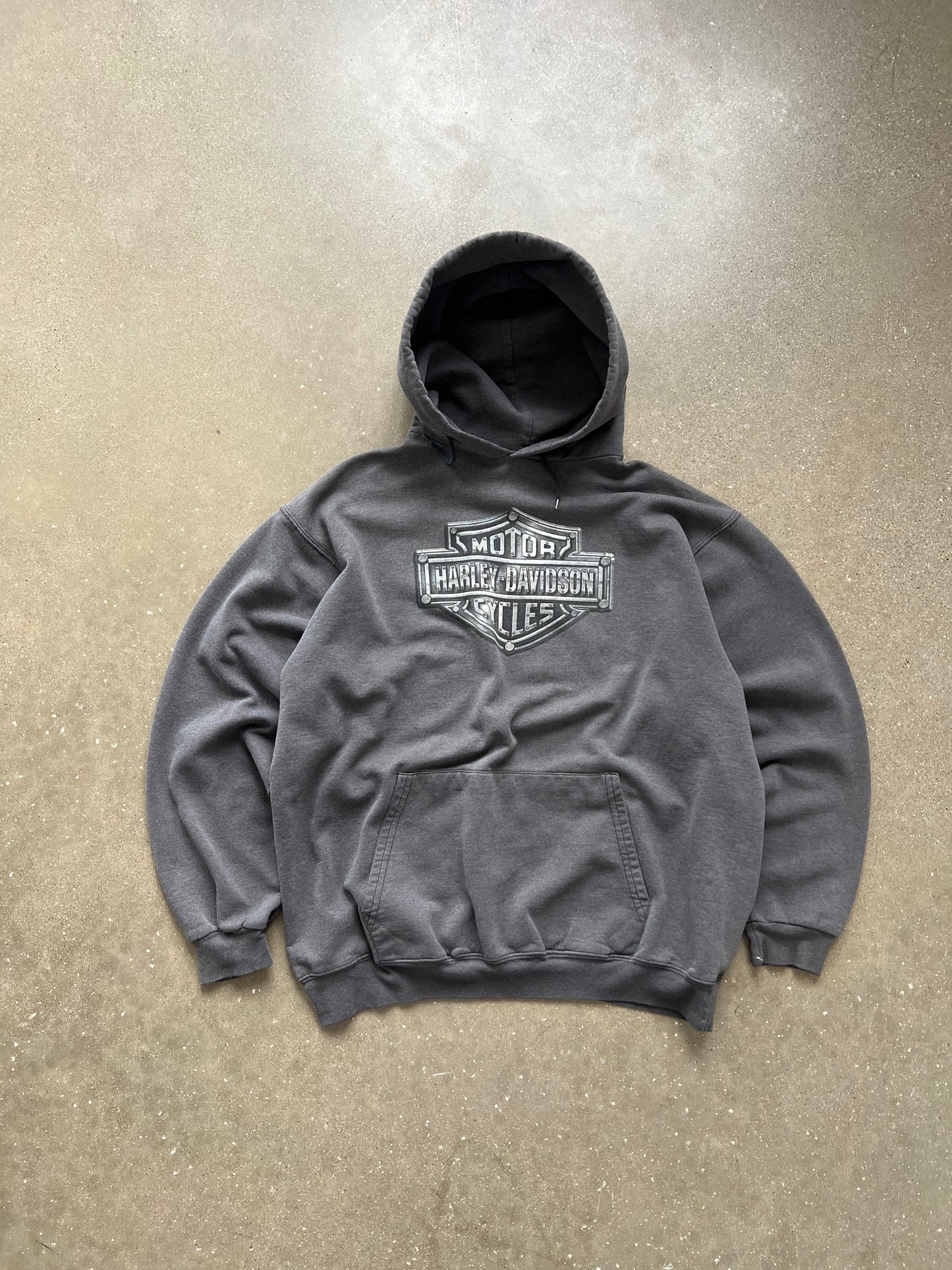 Vintage Grey Harley Davidson Hoodie - XL