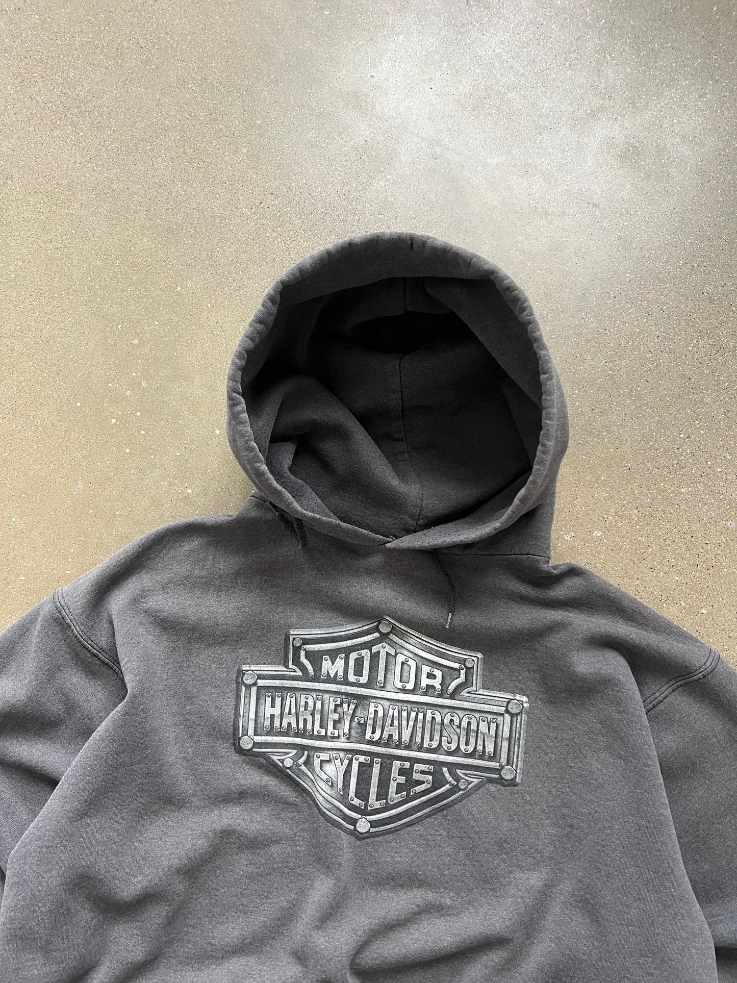 Vintage Grey Harley Davidson Hoodie - XL