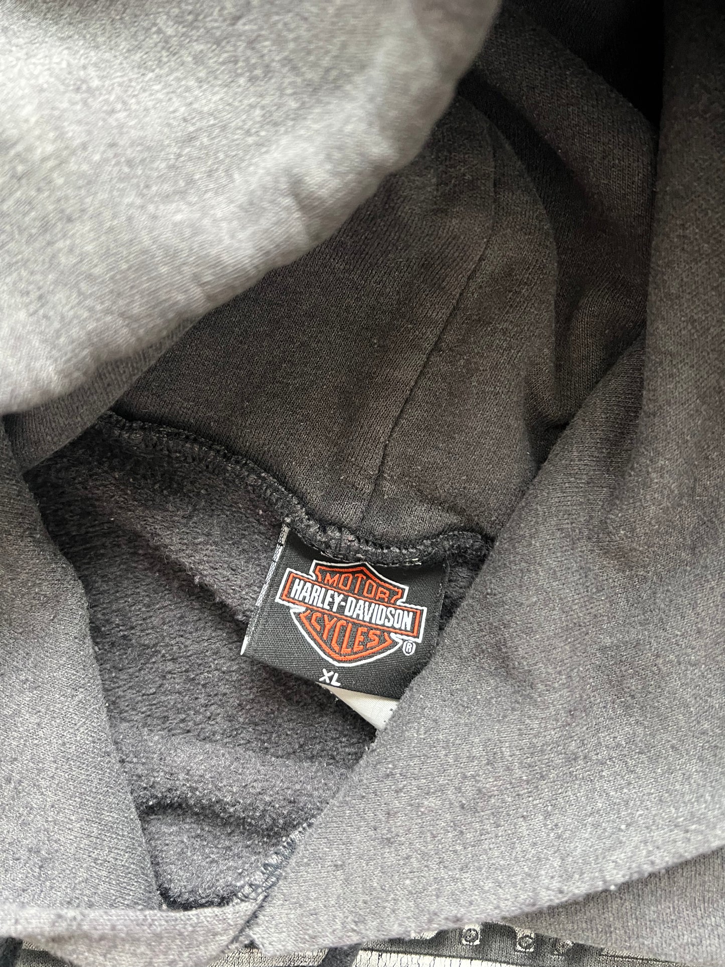 Vintage Grey Harley Davidson Hoodie - XL
