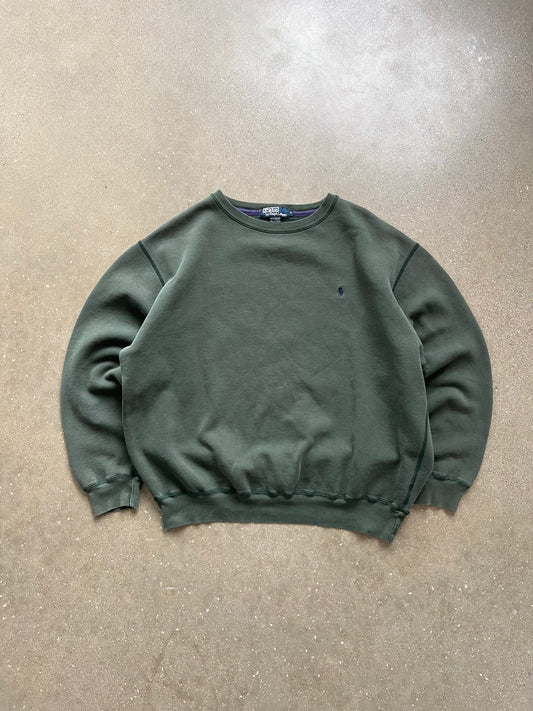 Vintage Dark Green Polo Crew - M