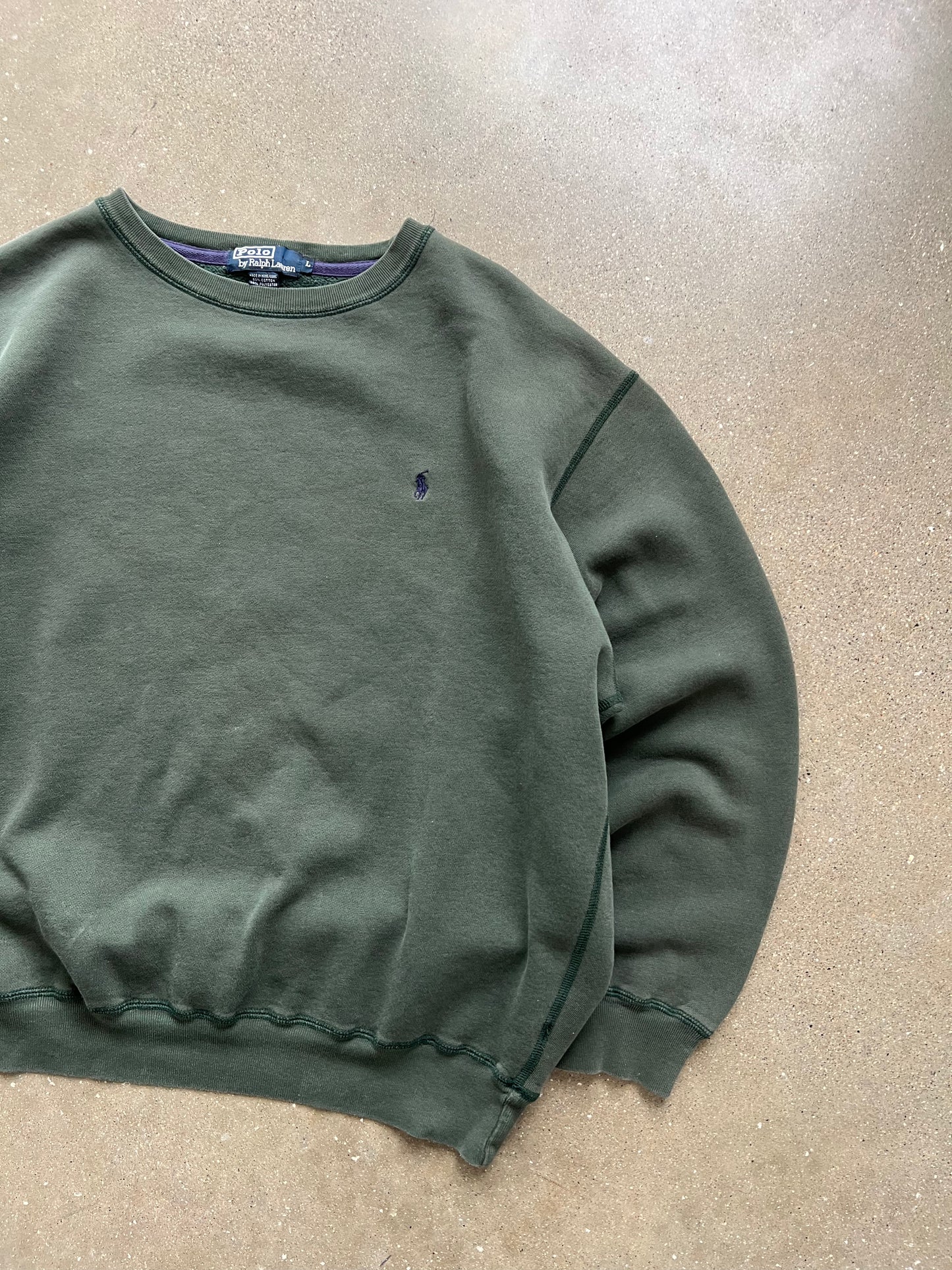 Vintage Dark Green Polo Crew - M