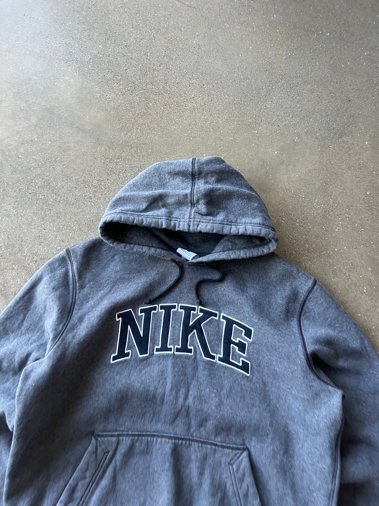 Vintage Grey Nike Spellout Hoodie - L