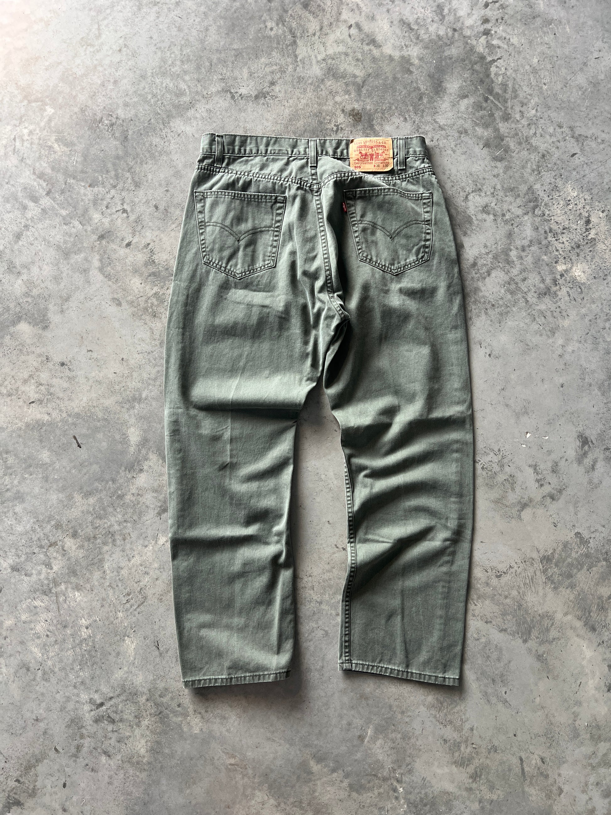 Vintage Green Baggy Levi 505 Pants - 36x30
