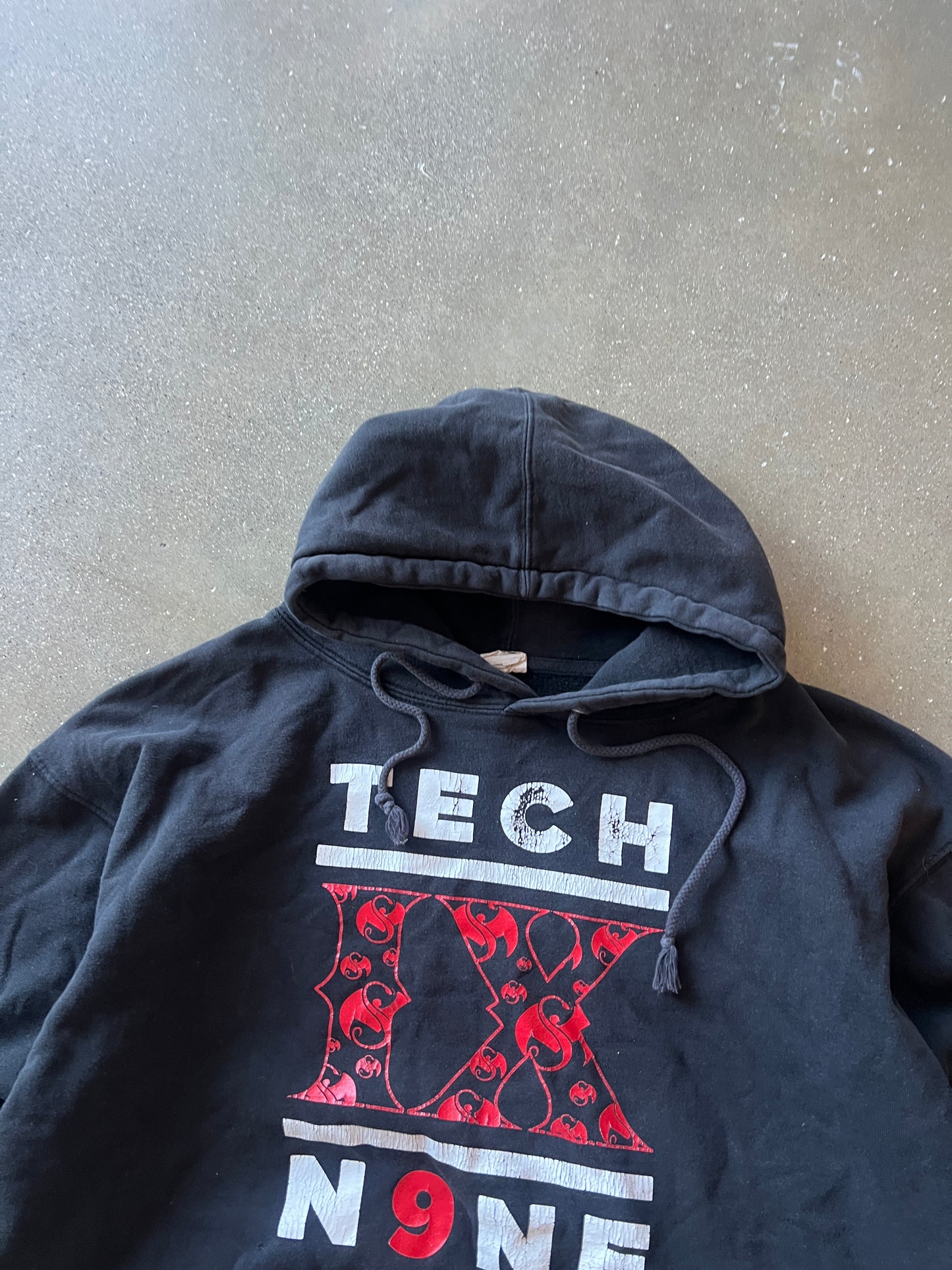 Vintage Black Tech Nine Rapper Hoodie - L