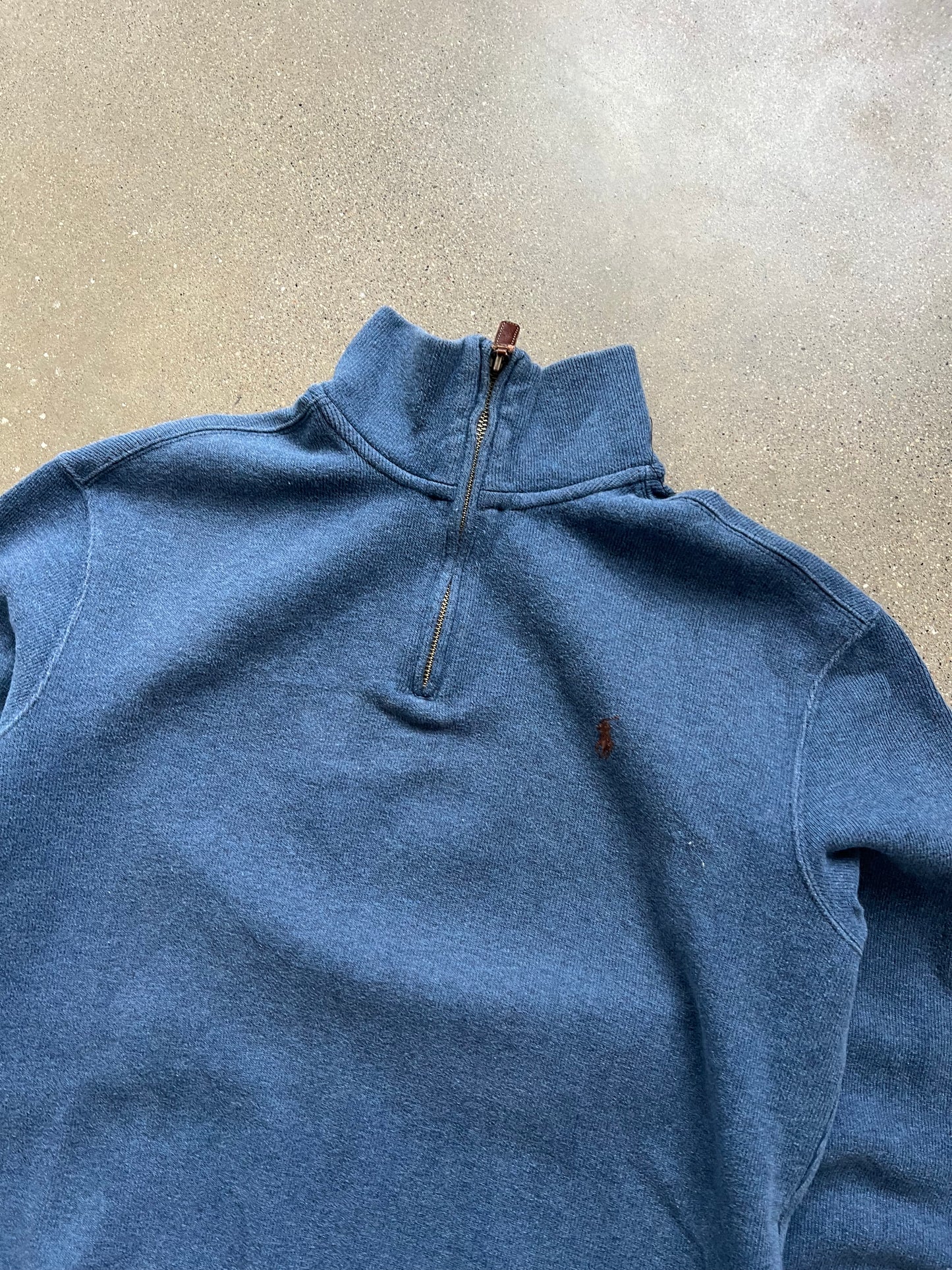 Vintage Sky Blue Polo Quarter Zip - M