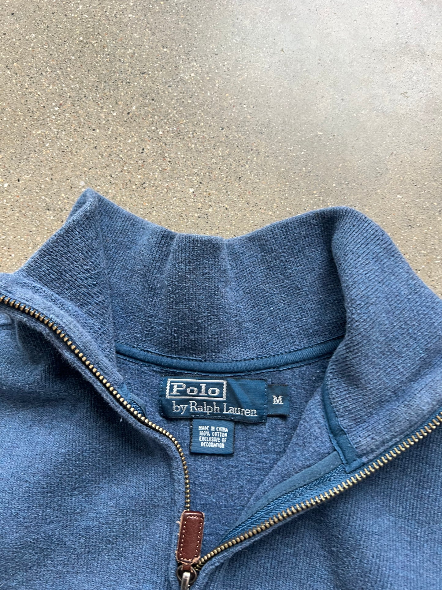 Vintage Sky Blue Polo Quarter Zip - M