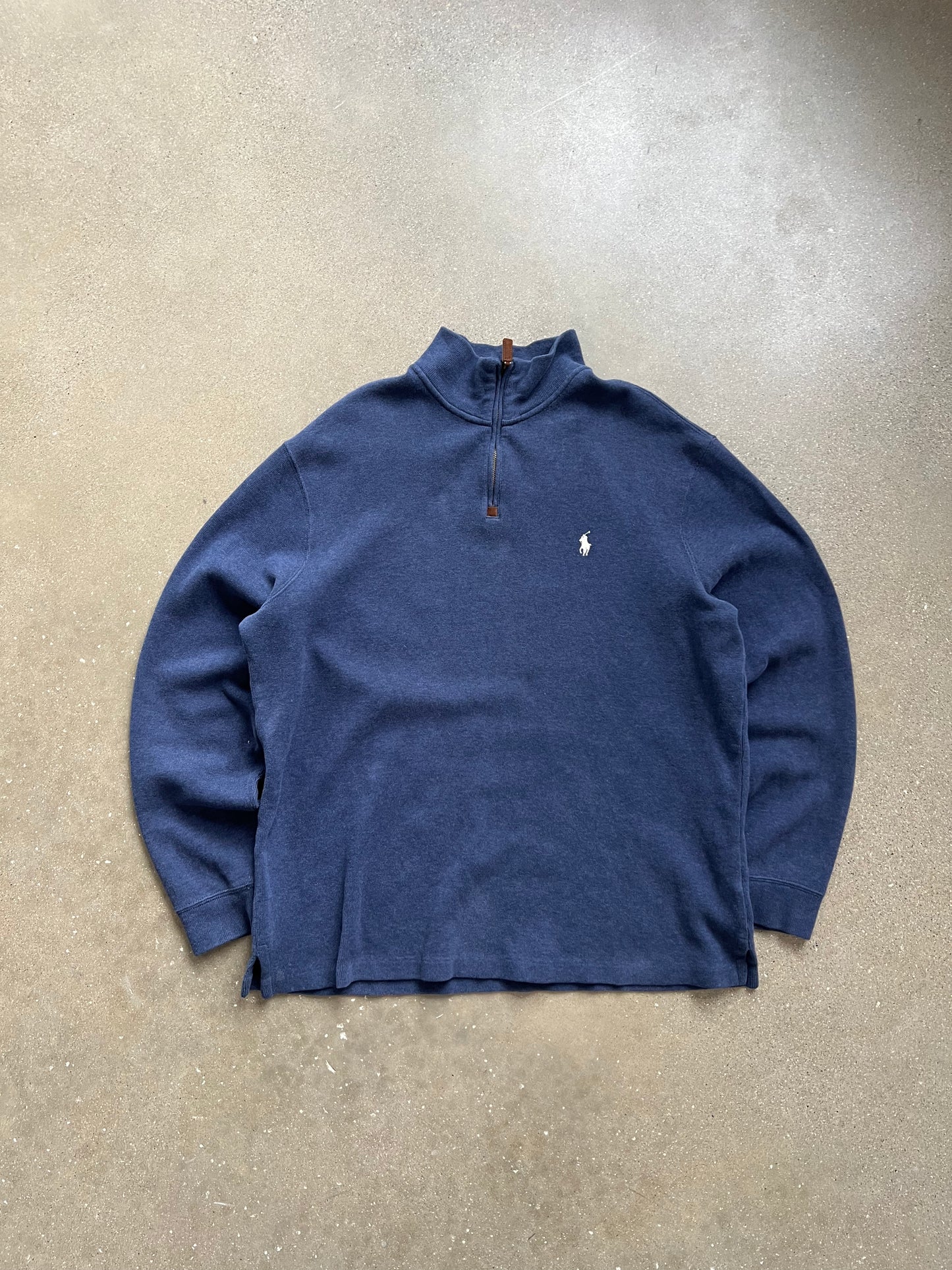 Vintage Blue Polo Quarter Zip - L