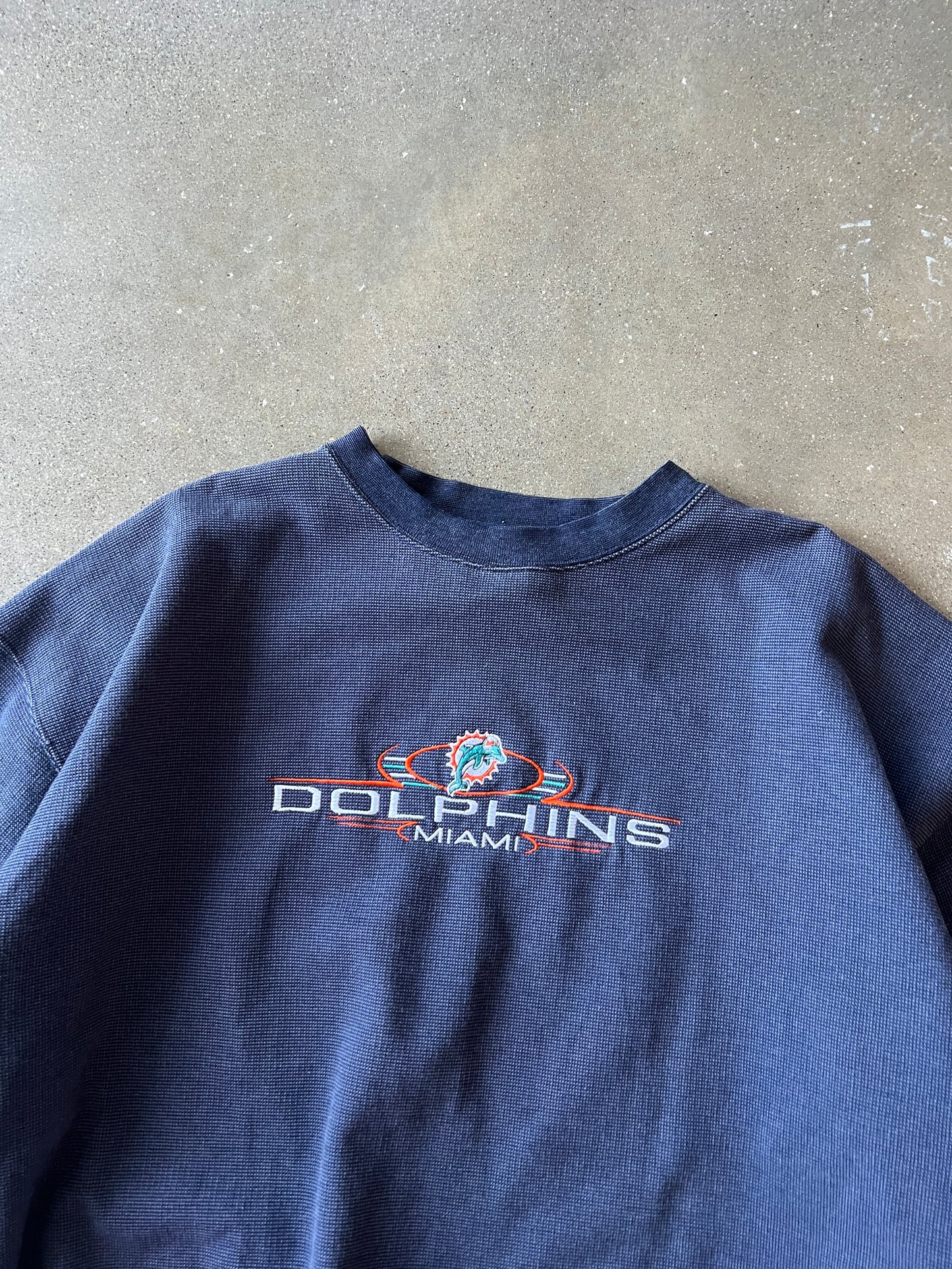 Vintage Navy Blue Miami Dolphins Crew - XL