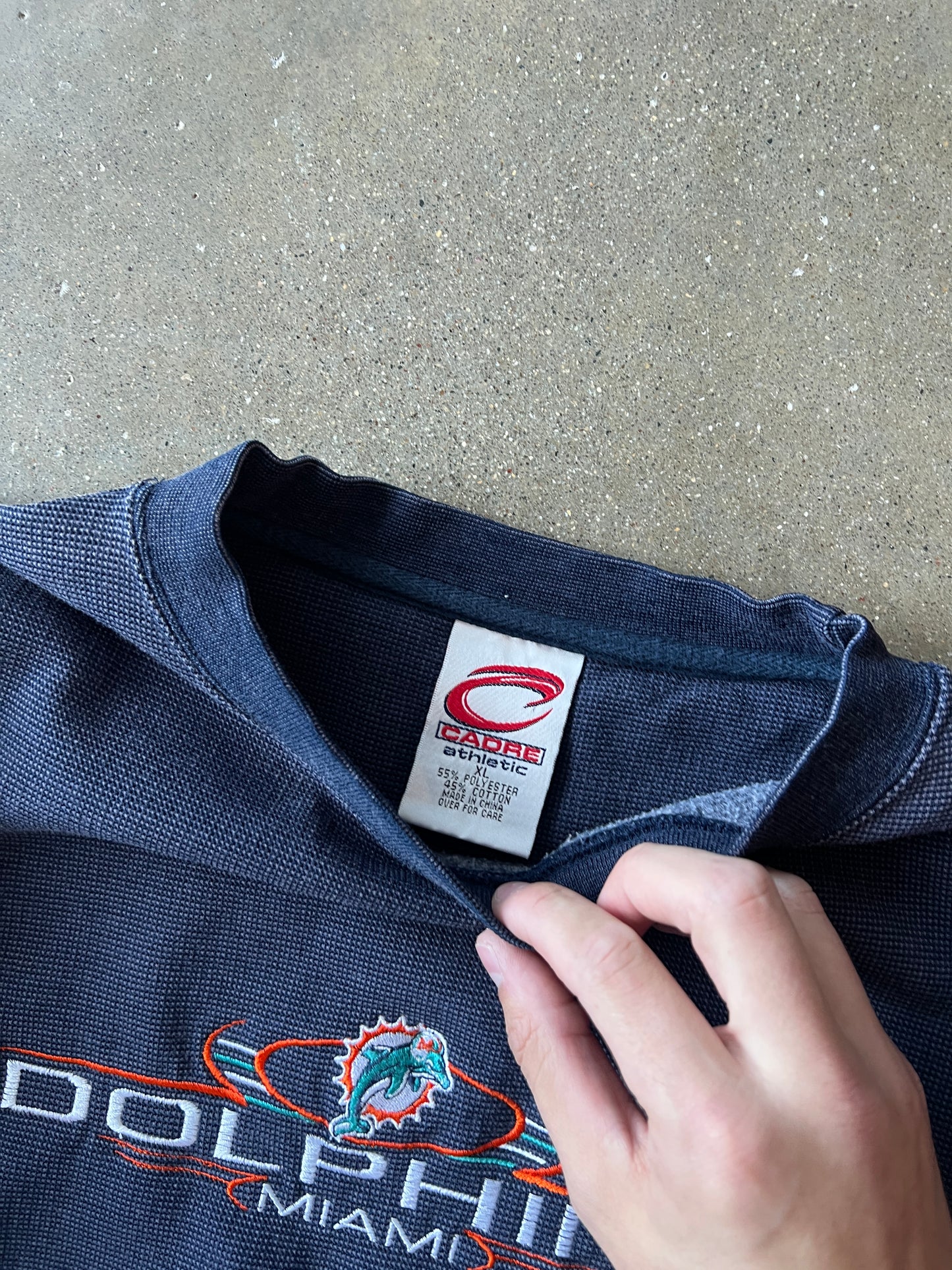 Vintage Navy Blue Miami Dolphins Crew - XL