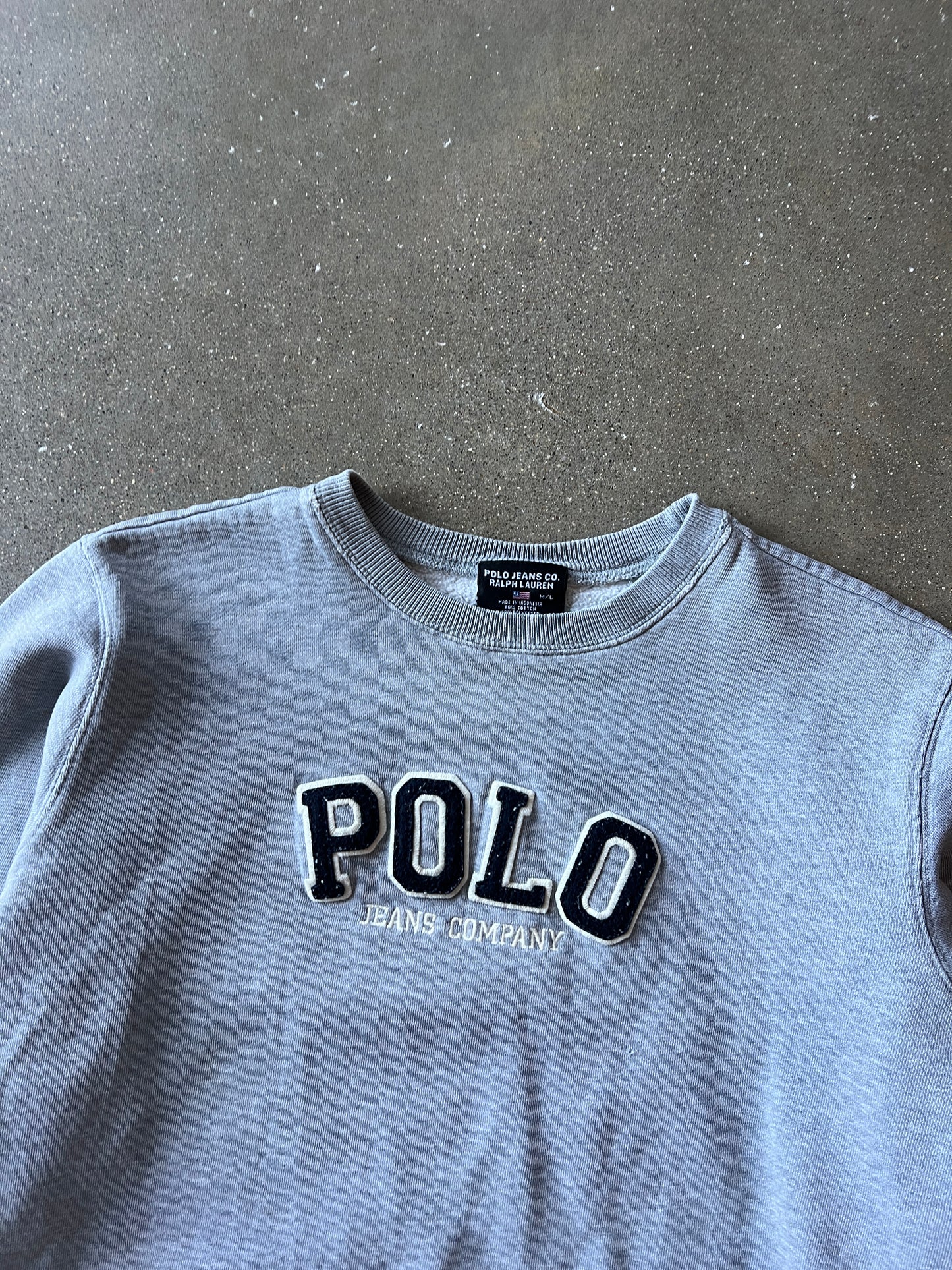 Vintage Grey Polo Ralph Lauren Crew - XS