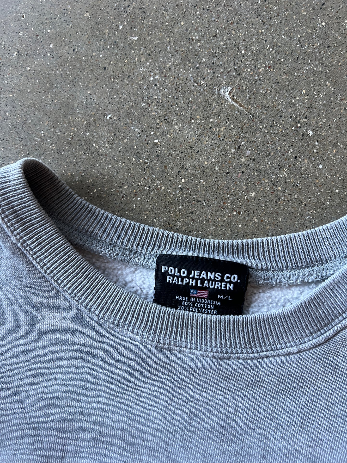 Vintage Grey Polo Ralph Lauren Crew - XS