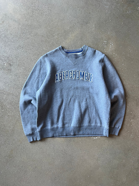 Vintage Grey Blue Abercrombie Spellout Crew - L