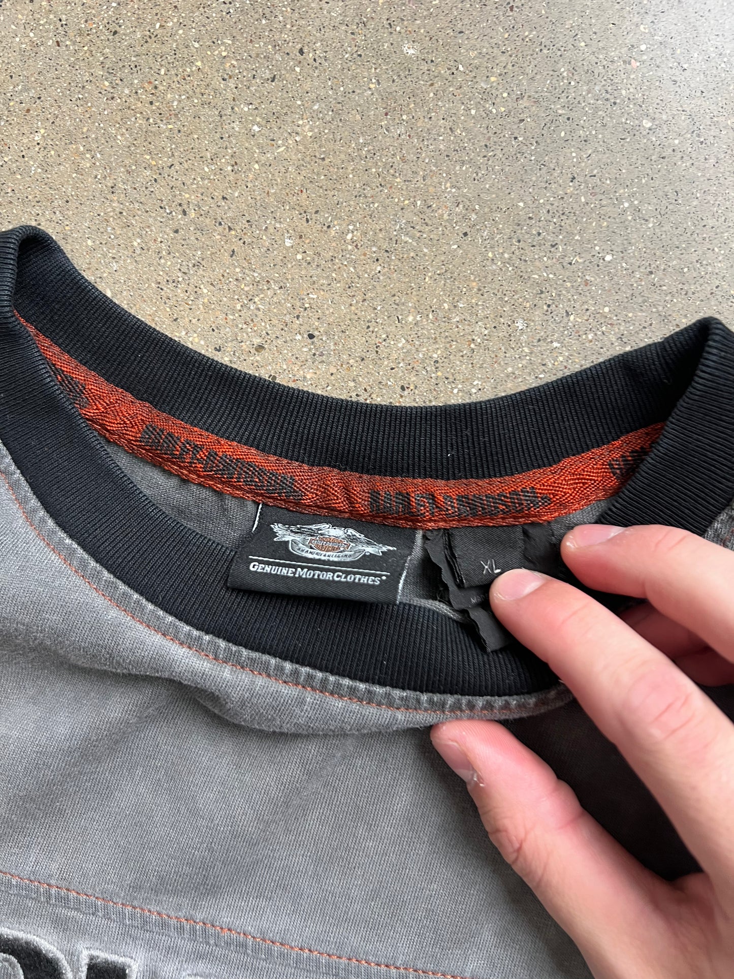 Vintage Grey Harley Davidson Shirt - XL