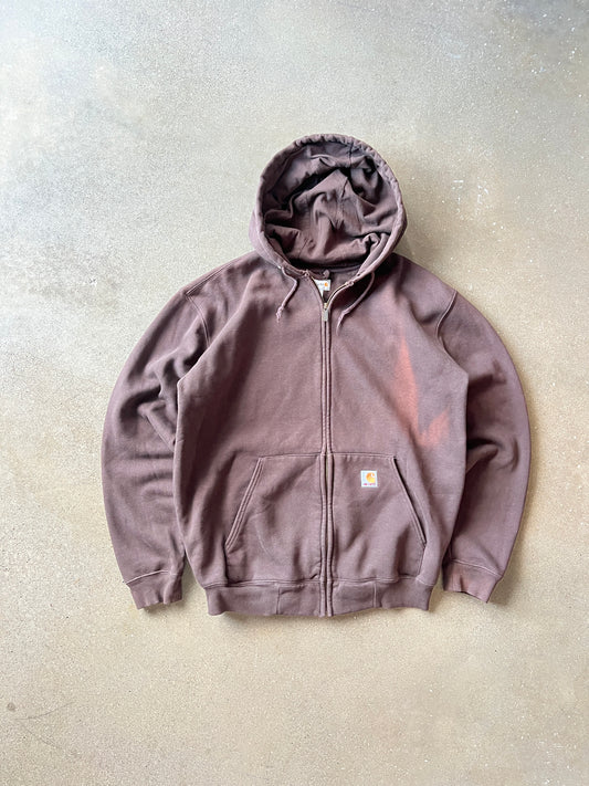 Vintage Faded Brown Carhartt Zip Up Hoodie - M
