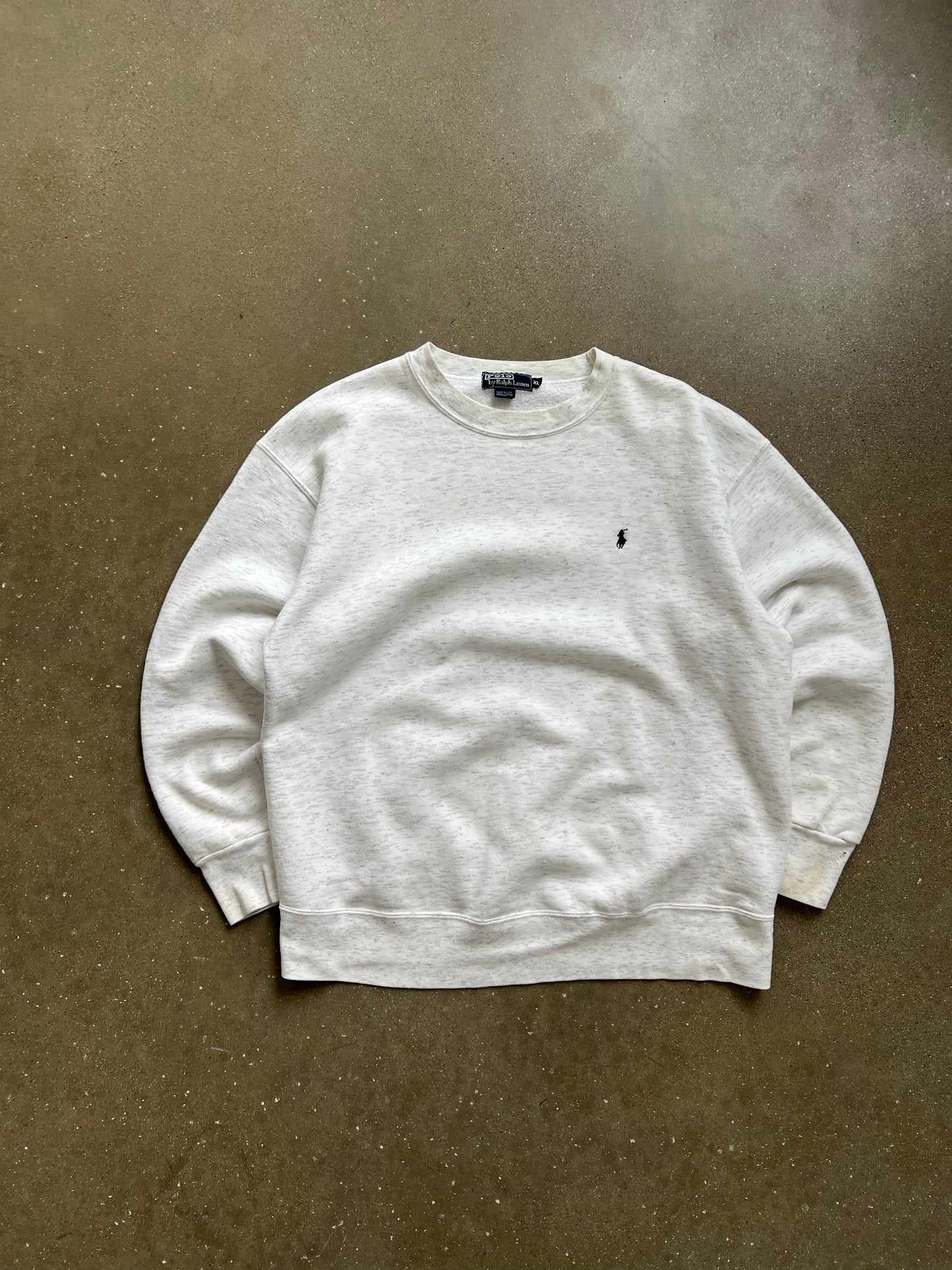 Vintage White Polo Logo Crew - XL