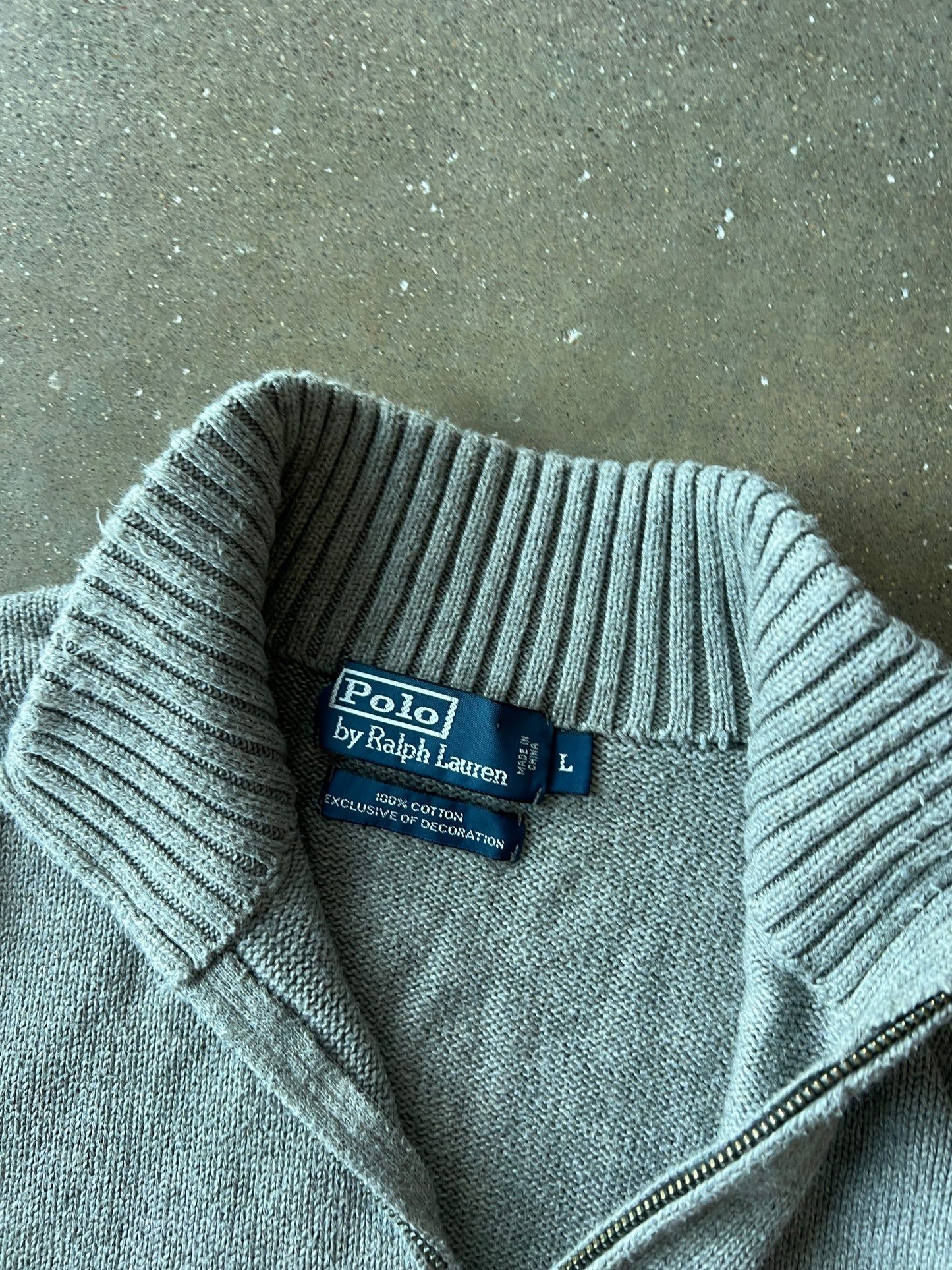 Vintage Grey Polo Ralph Lauren Sweater - L