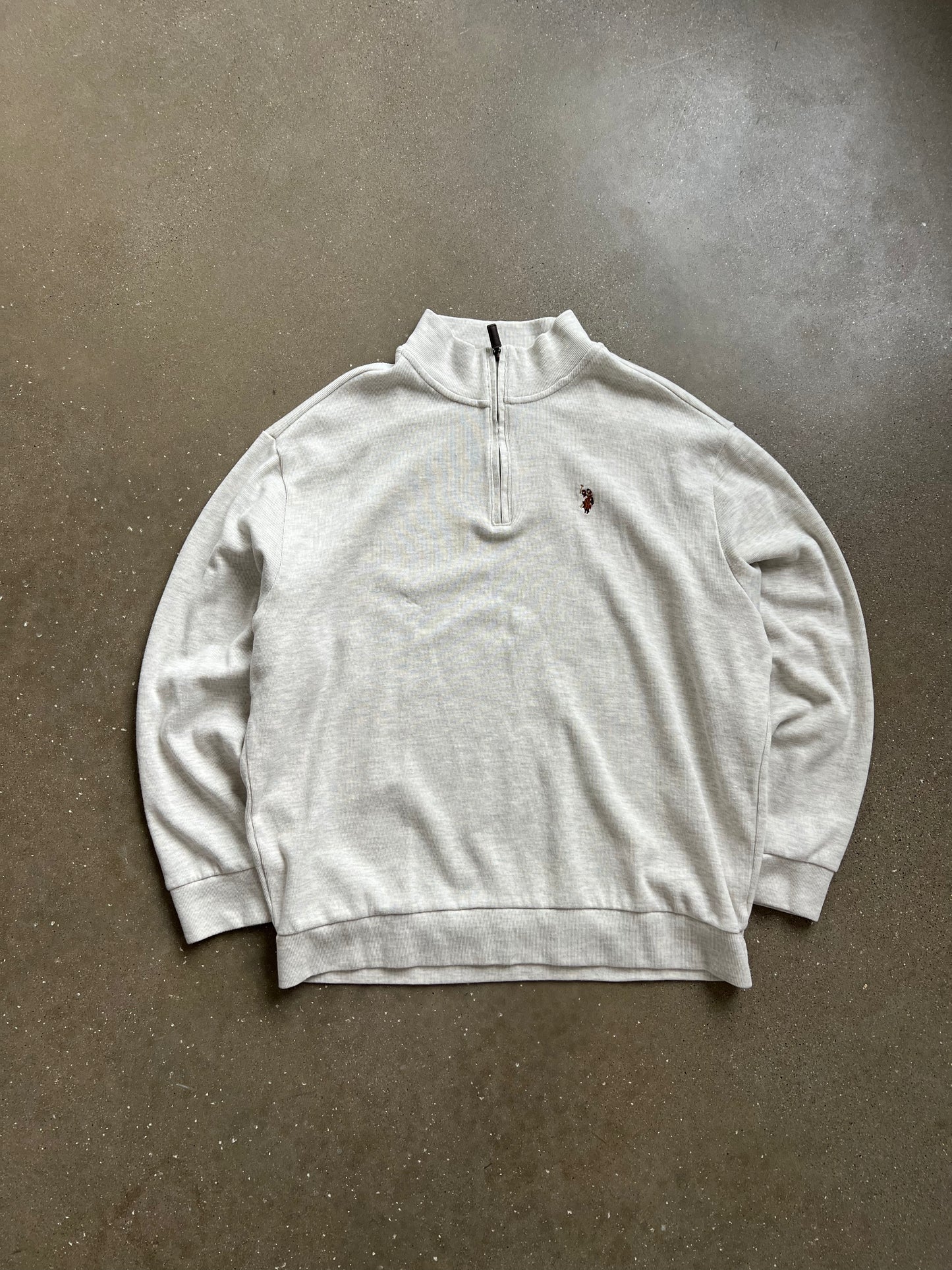 Vintage White Polo Assin Quarter Zip - XXL