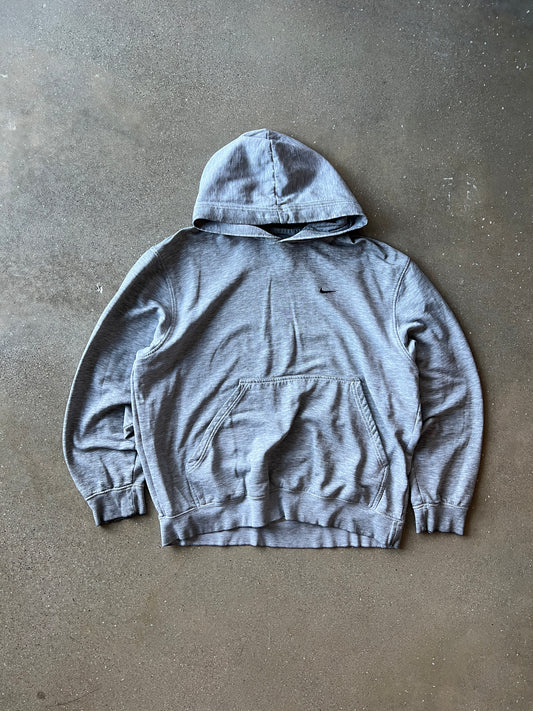 Vintage Grey Nike Swoosh Hoodie - M