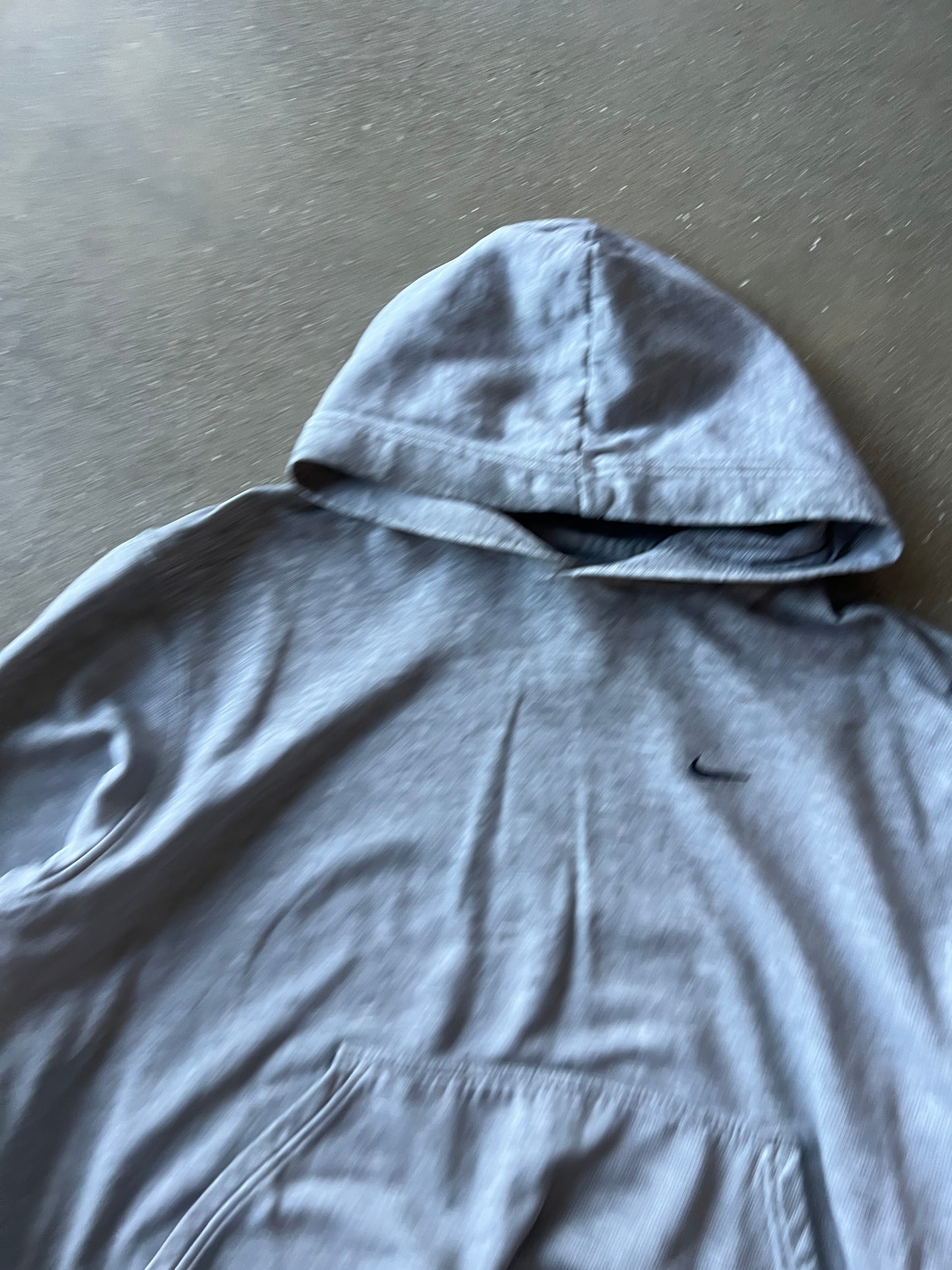 Vintage Grey Nike Swoosh Hoodie - M