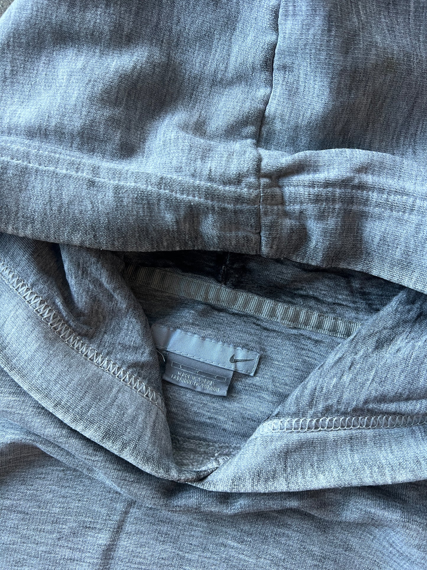 Vintage Grey Nike Swoosh Hoodie - M