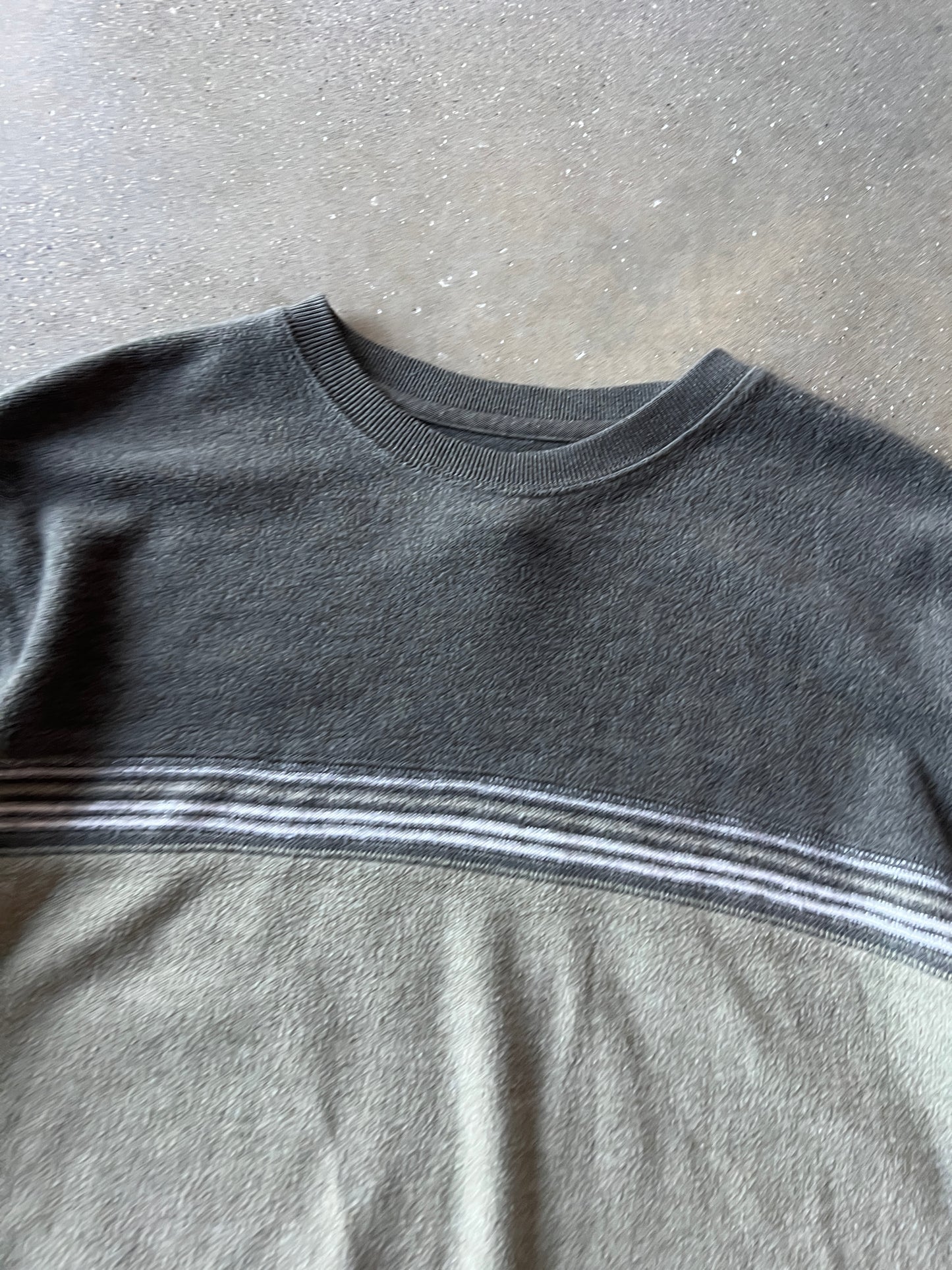 Vintage Taupe Green Stripped Longsleeve Shirt - XL