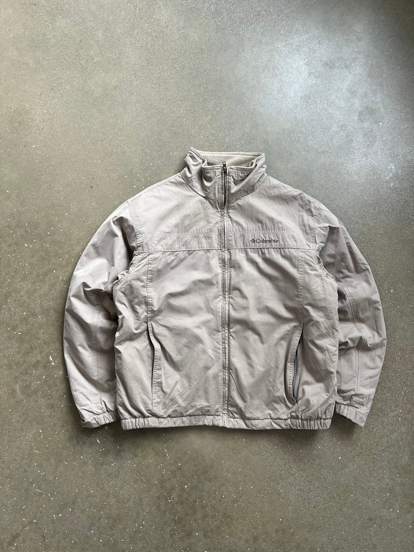 Vintage Cream Columbia Zip Up Coat - L