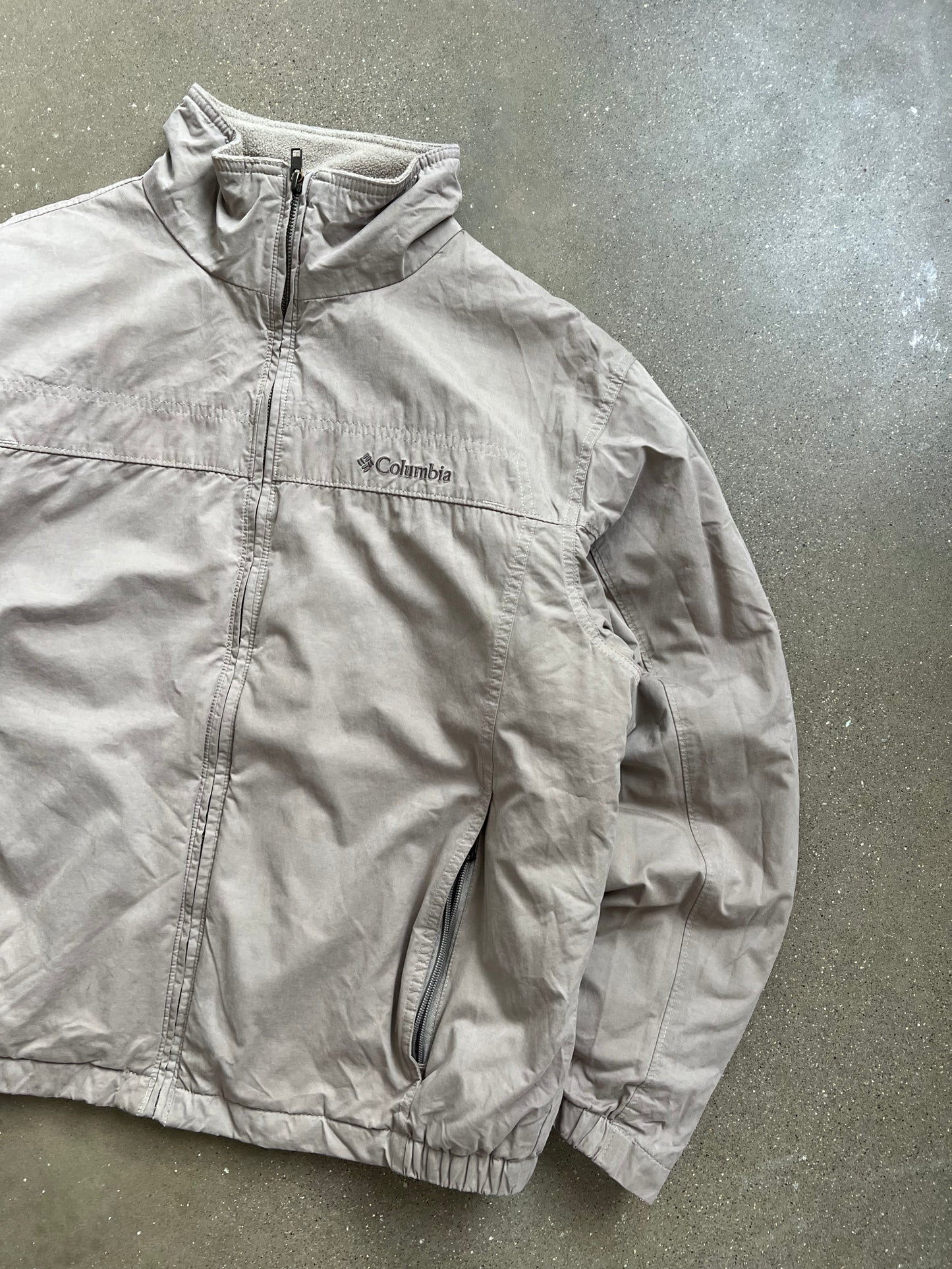 Vintage Cream Columbia Zip Up Coat - L