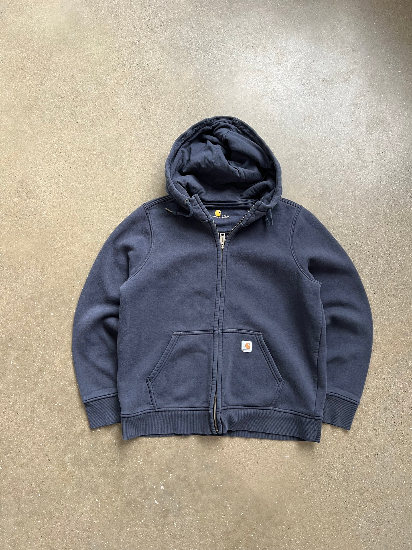 Vintage Blue Carhartt Zip Up Hoodie - L