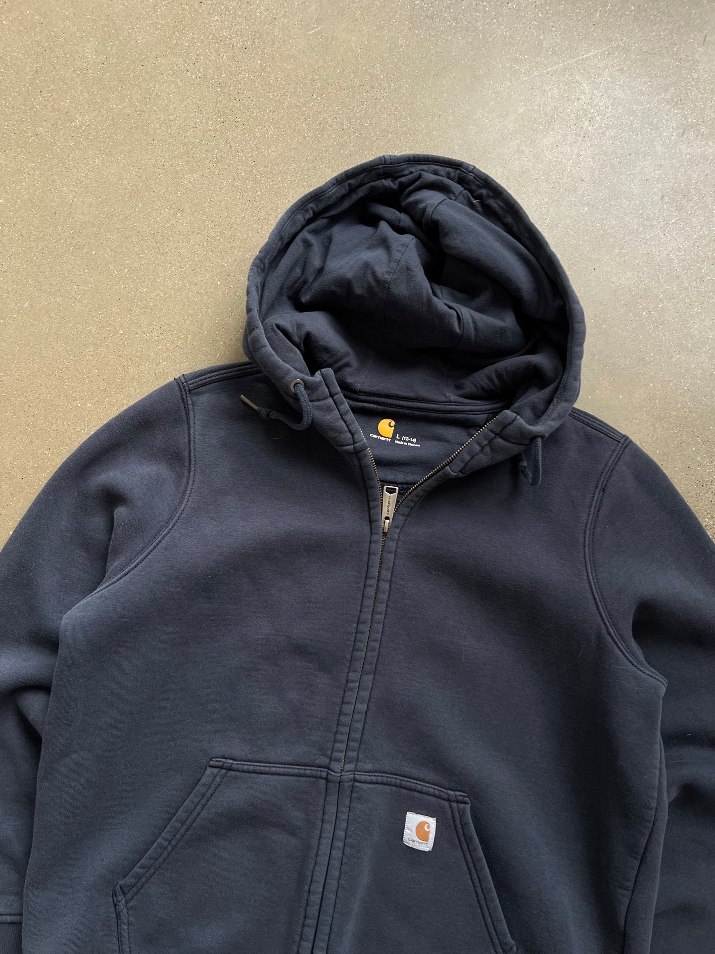 Vintage Blue Carhartt Zip Up Hoodie - L