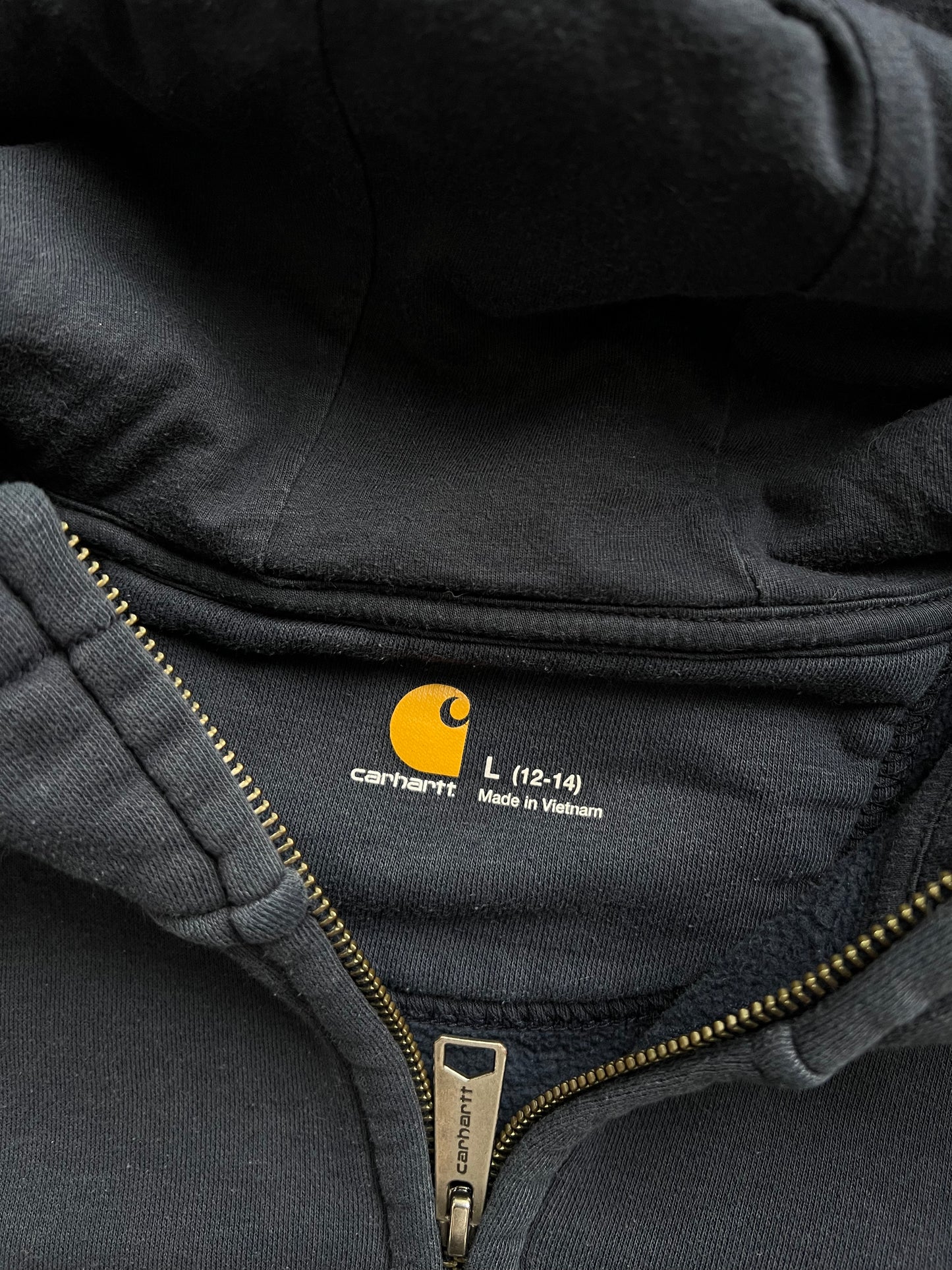 Vintage Blue Carhartt Zip Up Hoodie - L