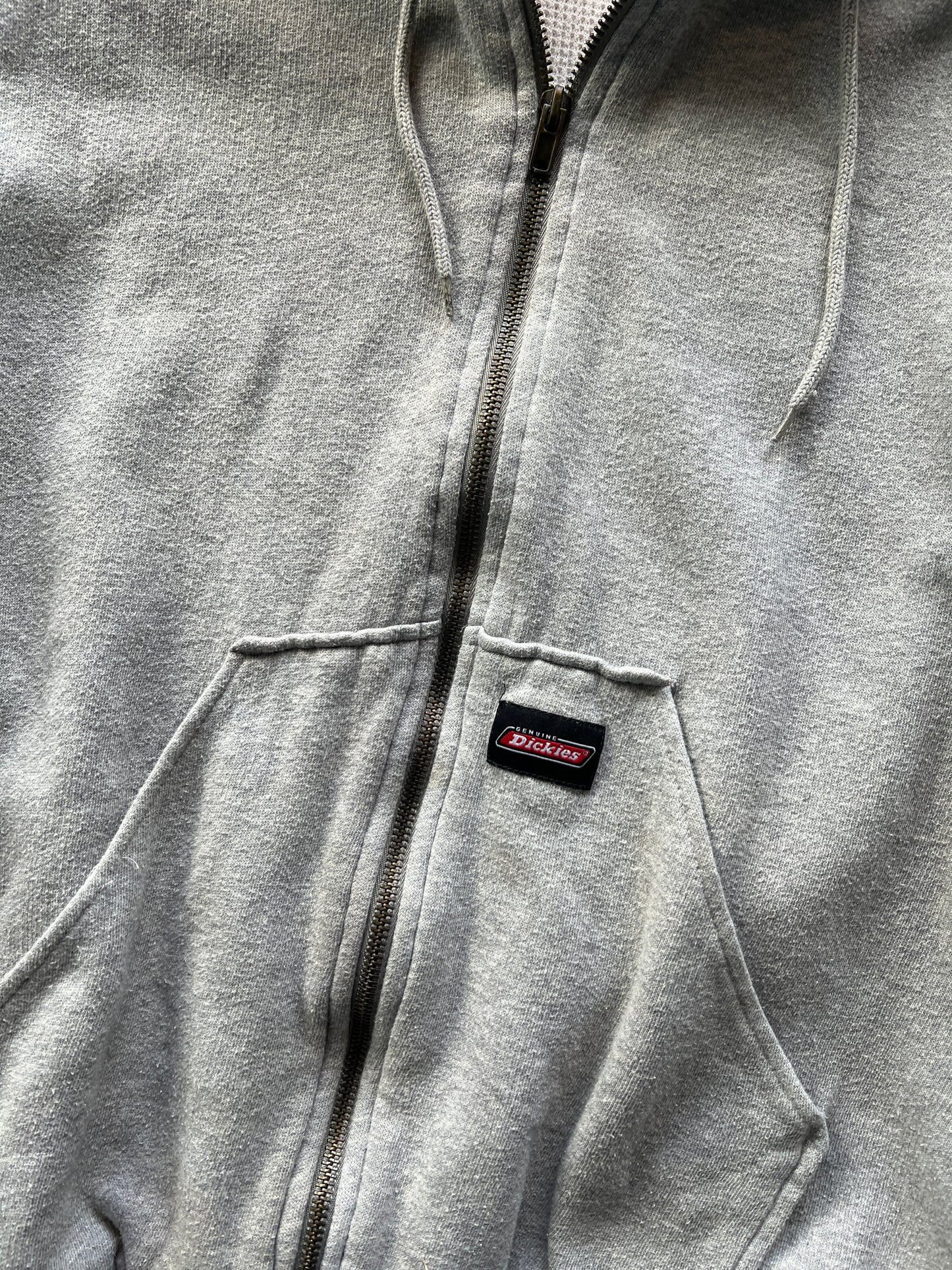 Vintage Heather Grey Dickies Thermal Hoodie - L