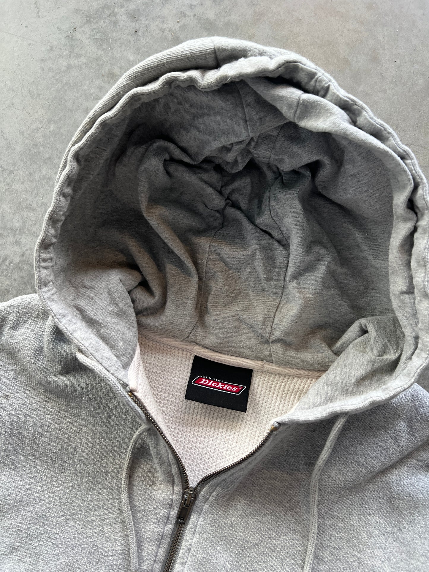 Vintage Heather Grey Dickies Thermal Hoodie - L