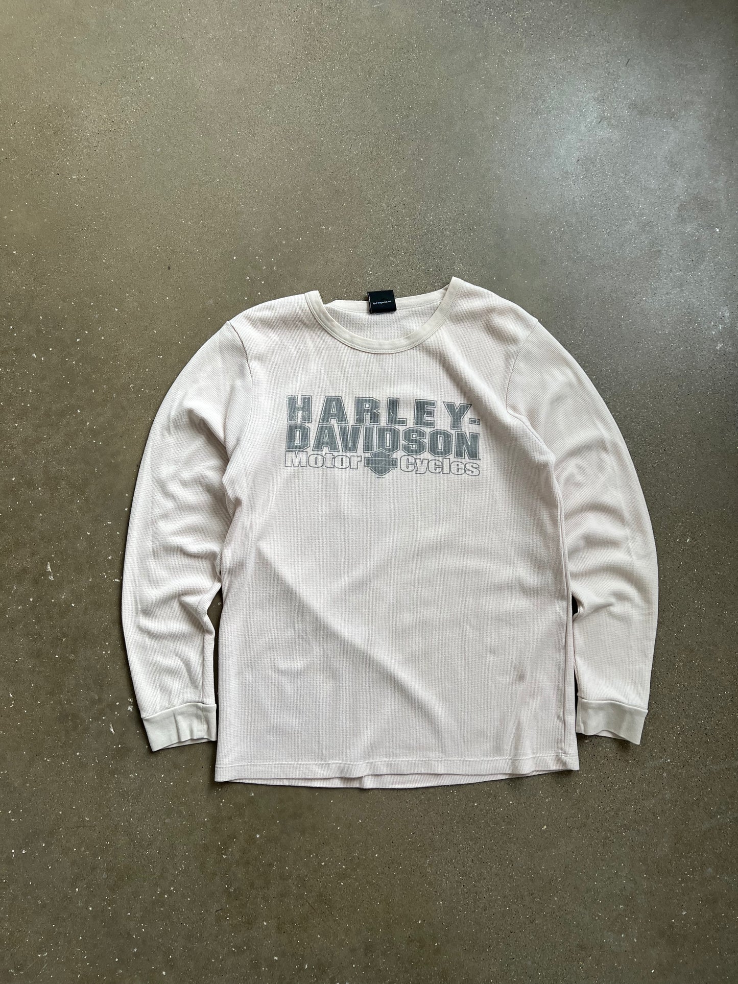 Vintage White Harley Davidson Thermal - L