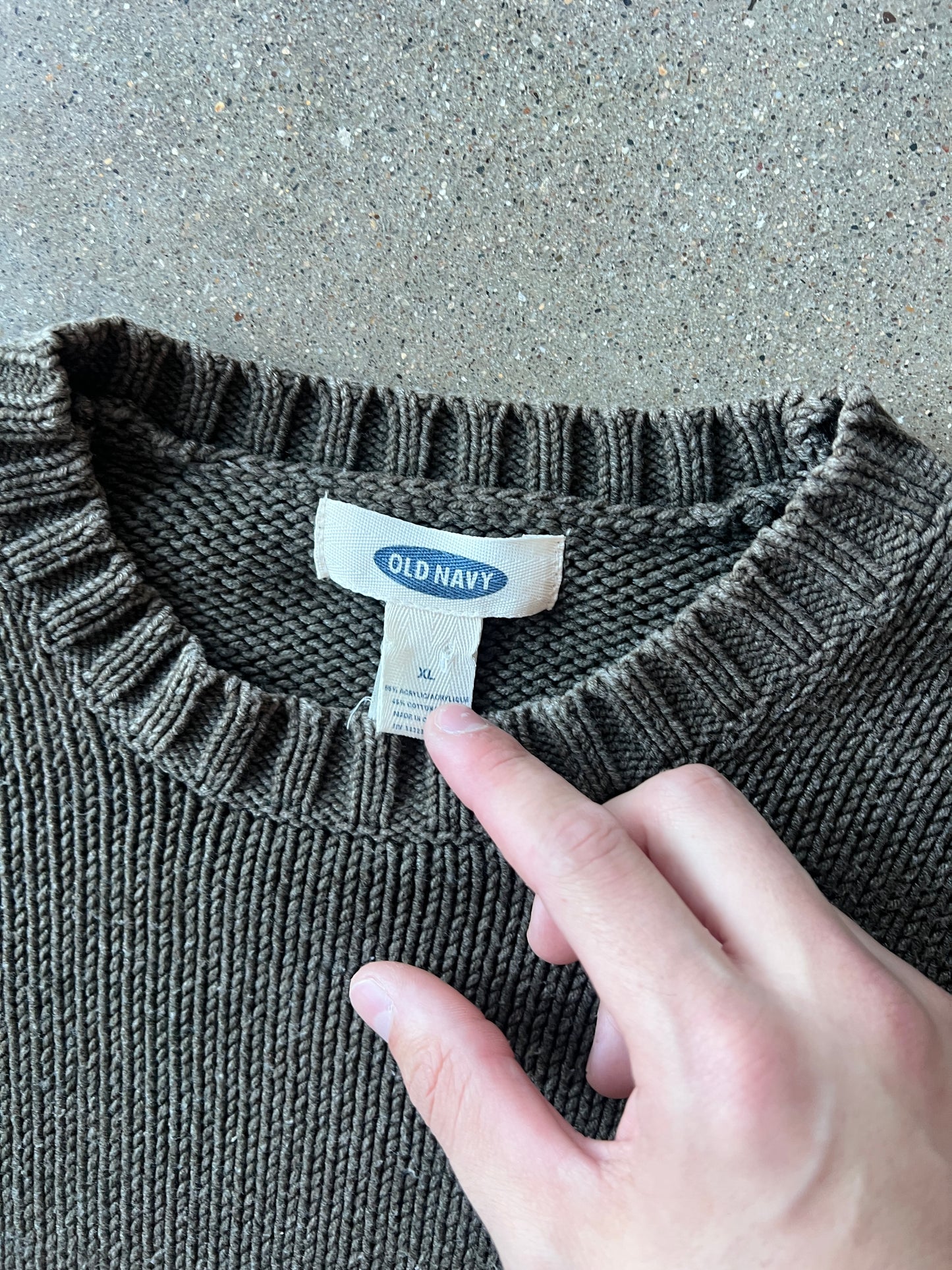 Vintage Brown Old Navy Stripped Knit Sweater - XL