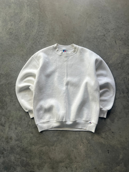 Vintage Pastel White Russell Athletic Crew - M